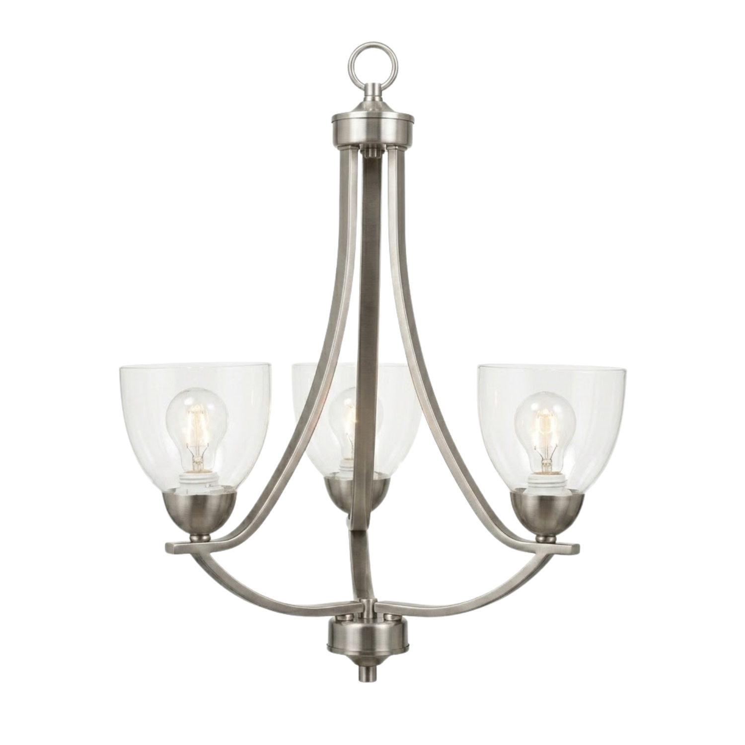Victoria 3-Light Chandelier Clear Glass - Clean-Line Chandeliers