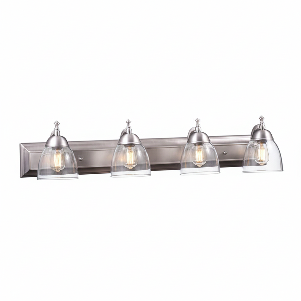 Dallas 4-Light Clear Vanity - Chic Vanities in Brushed Nickel