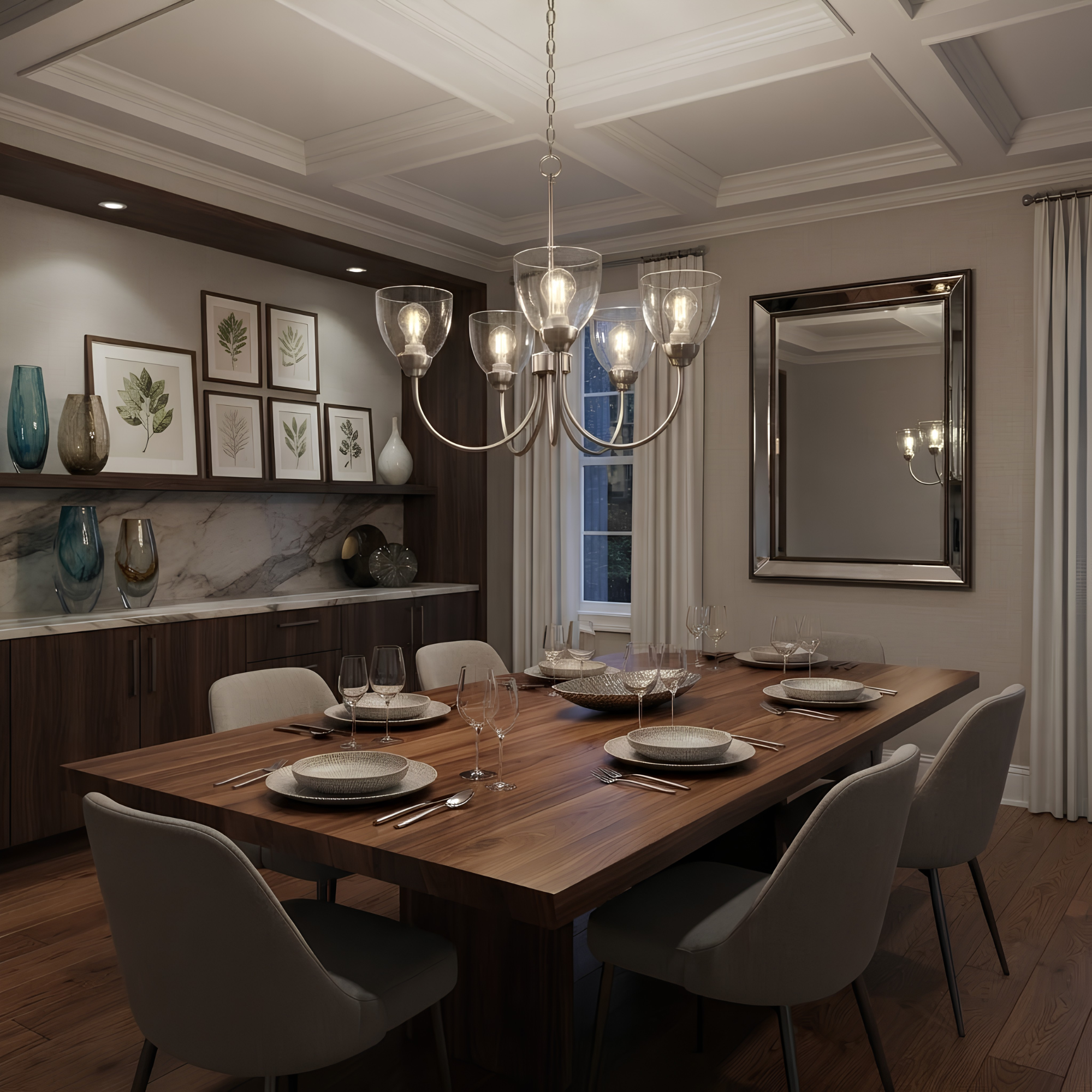 Laredo 5-Light Chandelier Clear Glass - Eye-Catching Chandeliers in Brushed Nickel