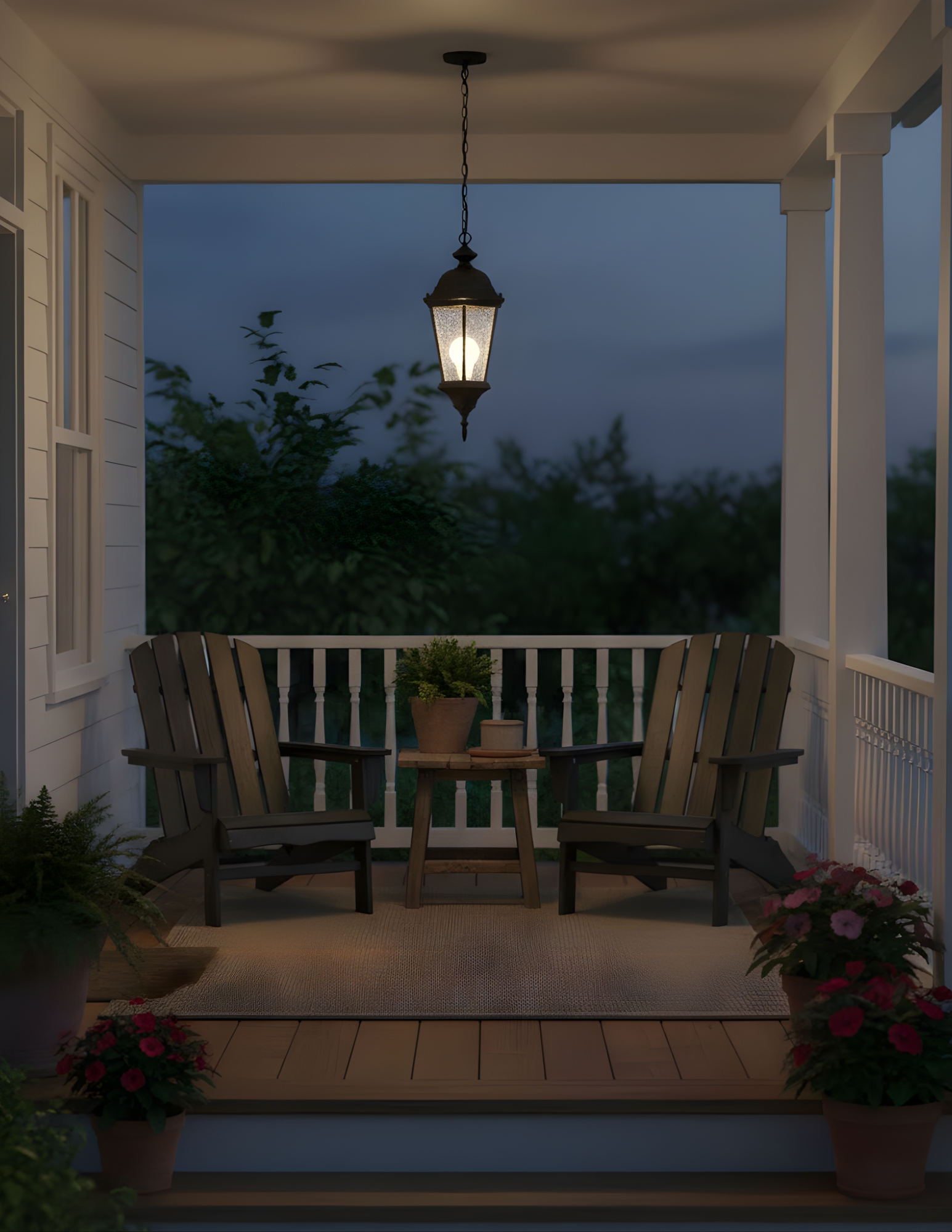 Martin Hanging Coach Light - Clean-Line Exterior in Matte Black