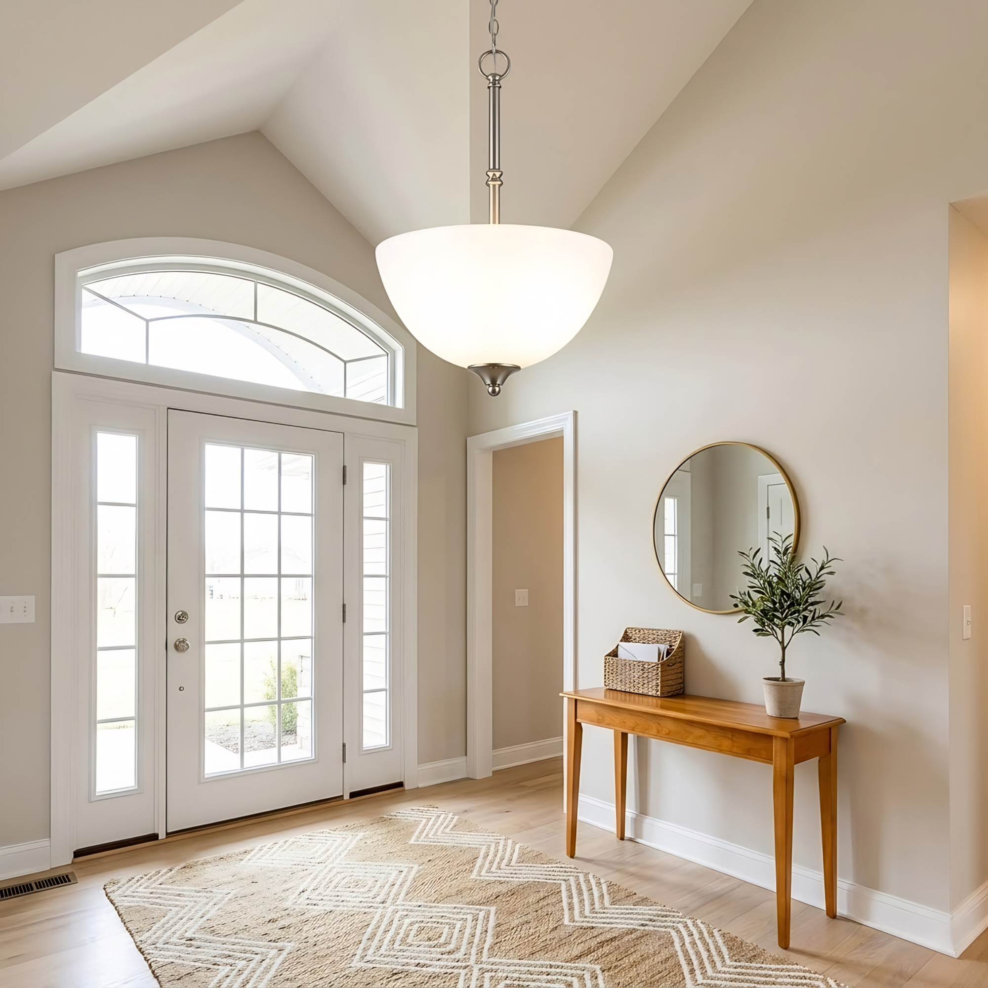 Laredo 16'' Bowl Pendant - Bold Pendants in Brushed Nickel
