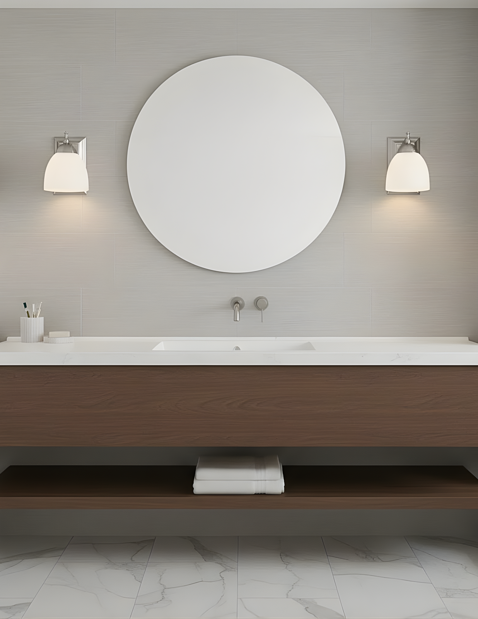 Dallas 1 Light White Vanity/Sconce - Bold Wall Sconces in Brushed Nickel