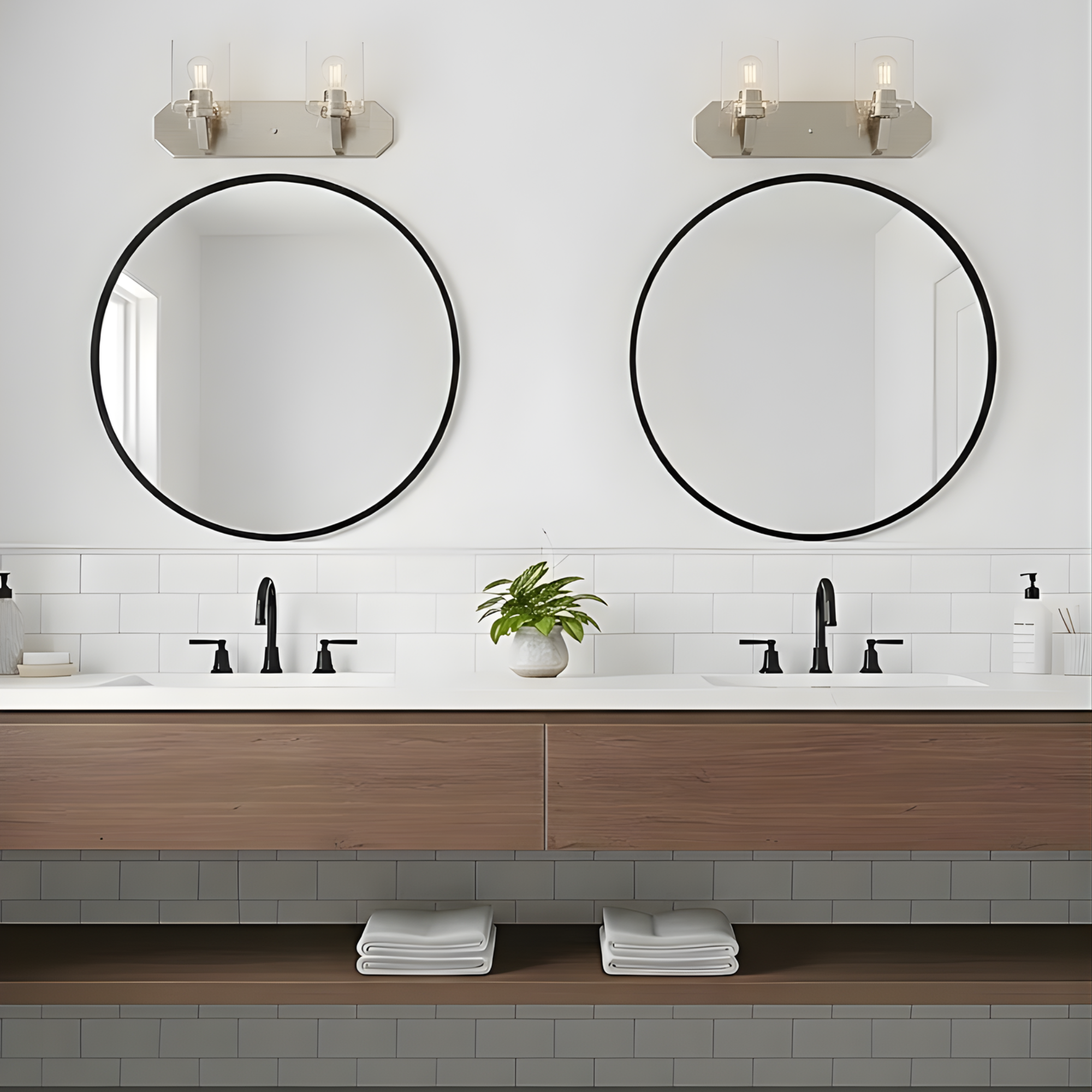 Paris 2-Light Vanity Clear Cylinder Glass - Clean-Line Vanities