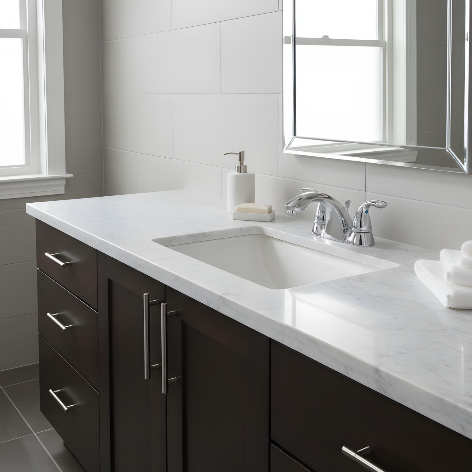 4" Centerset Bath Faucet - with Pop-Up Drain - Refined Bath Hardware in Brushed Nickel