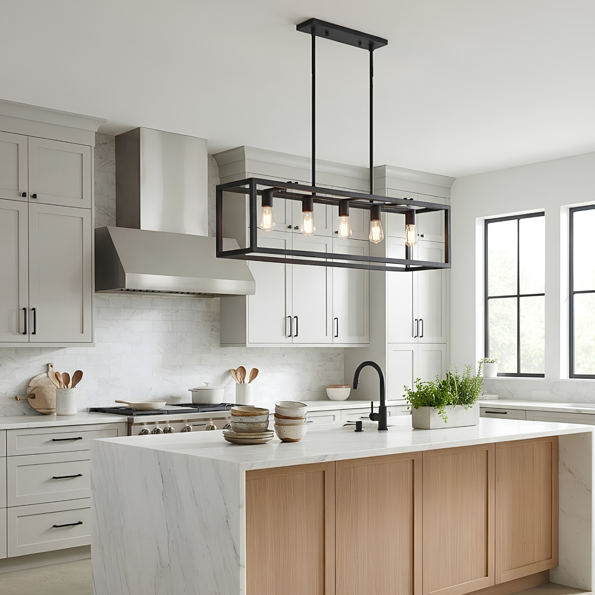 42" Square Cage Island Pendant - Decorative Pendants