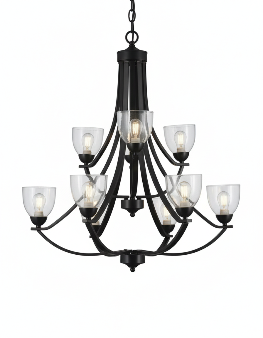 Victoria 9-Light Chandelier Clear Glass - Timeless Chandeliers