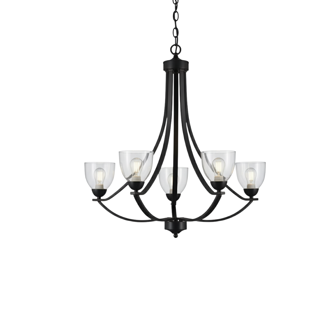 Victoria 5-Light Chandelier Clear Glass - Elegant Chandeliers