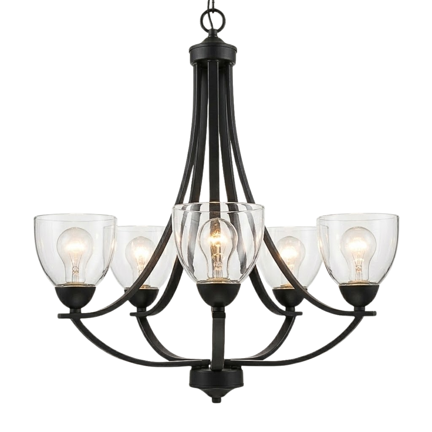 Victoria 5-Light Chandelier Clear Glass - Elegant Chandeliers