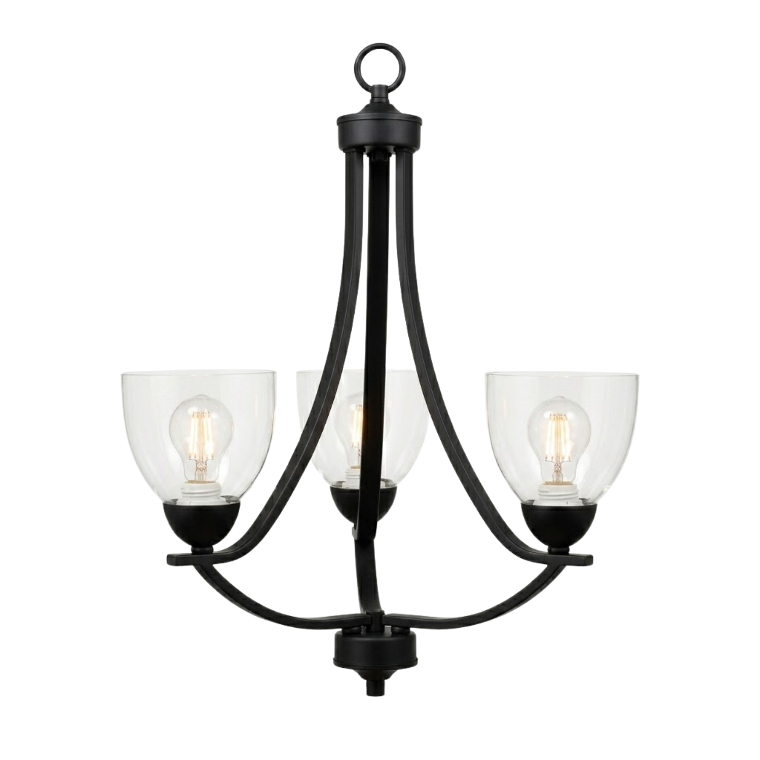Victoria 3-Light Chandelier Clear Glass - Clean-Line Chandeliers