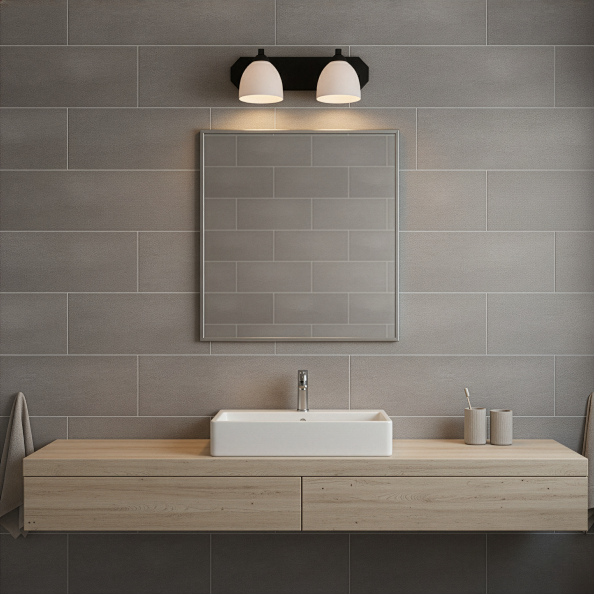 2-Light Contemporary Vanity White Glass - Contemporary Vanities