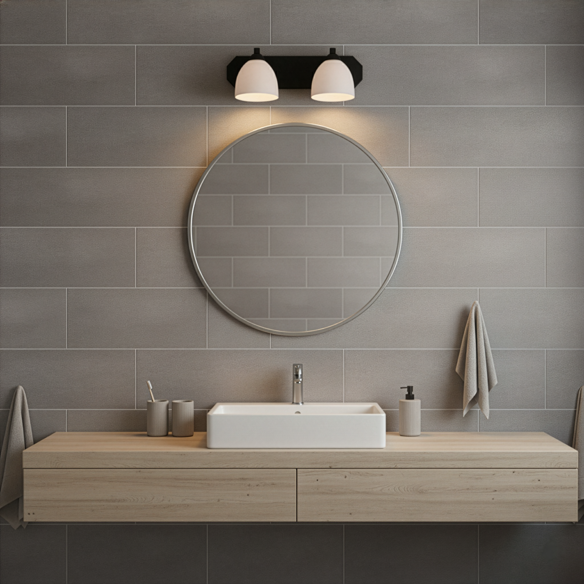 2-Light Contemporary Vanity White Glass - Contemporary Vanities