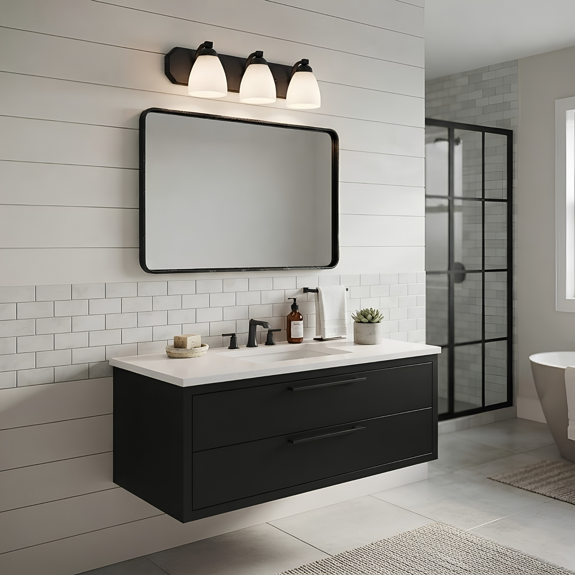3-Light Contemporary Vanity Light - Chic Vanities