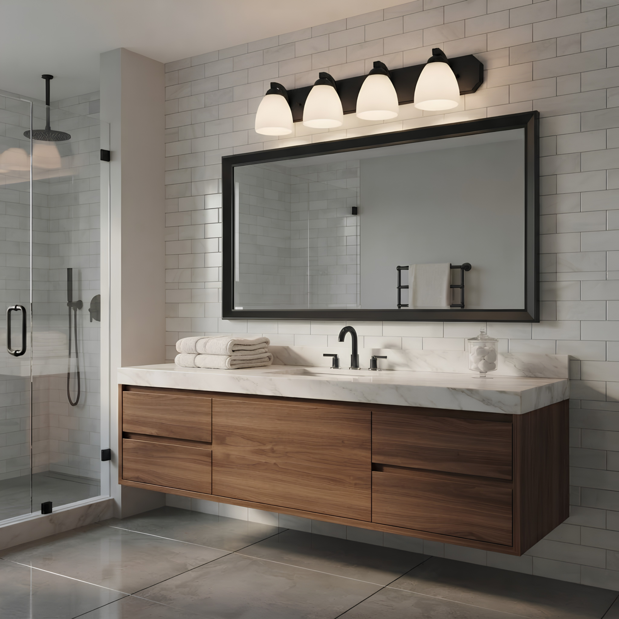 4-Light Contemporary Vanity Light - Functional Vanities