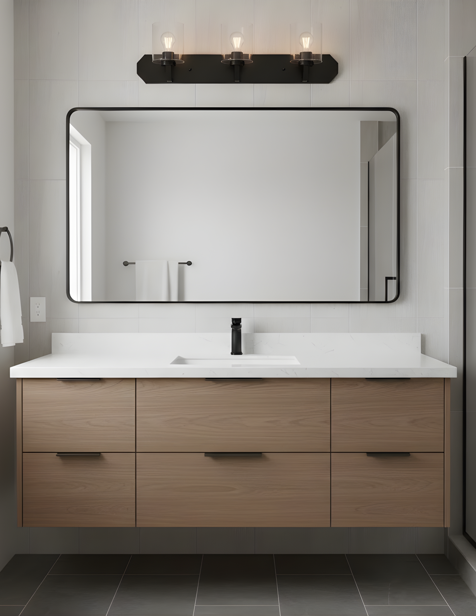 Paris 3-Light Vanity Clear Cylinder Glass - Functional Vanities