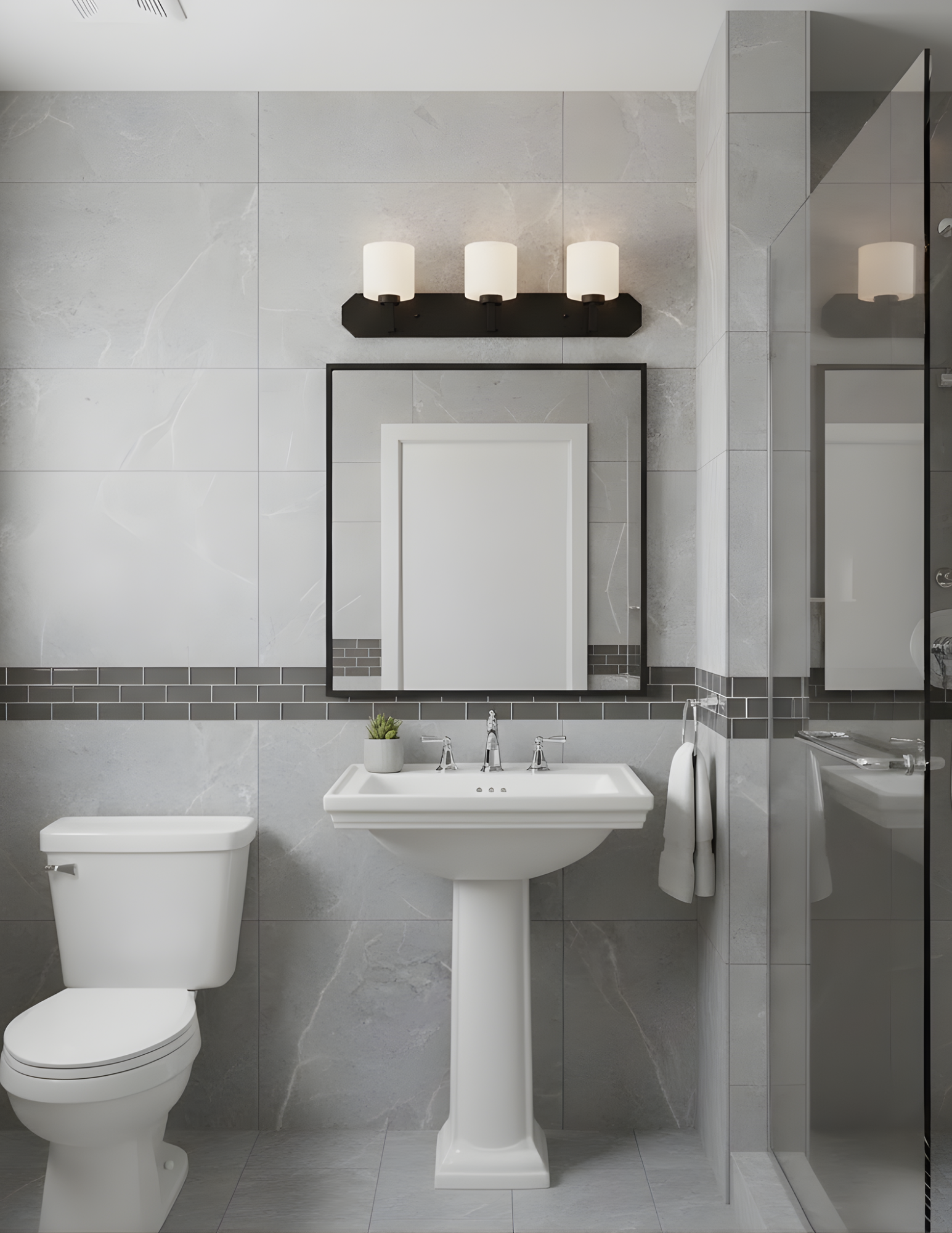 Paris 3-Light Vanity White Cylinder Glass - Minimalist Vanities in Matte Black