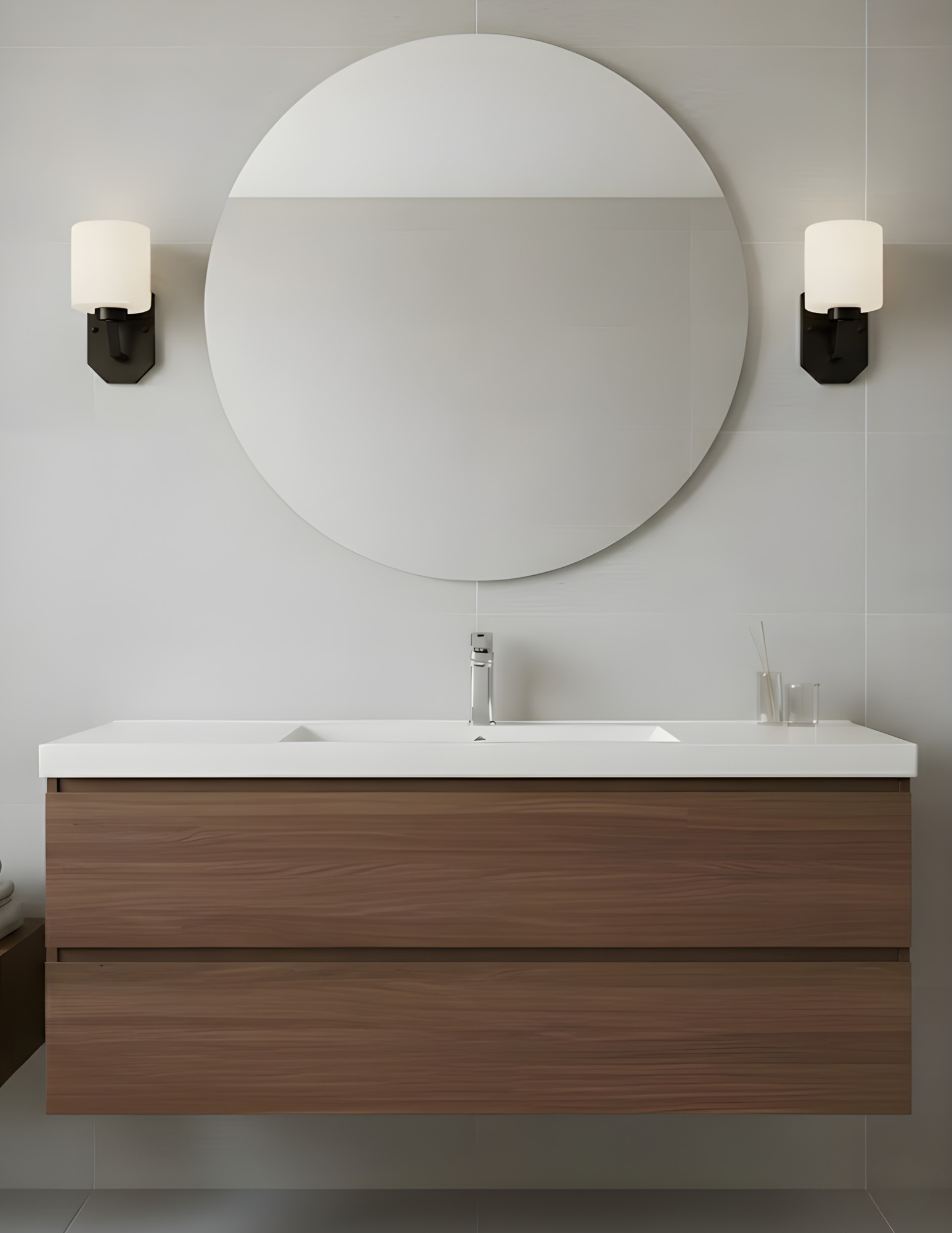 Paris 1-Light Vanity/Sconce - White Cylinder Glass - High-Design Wall Sconces