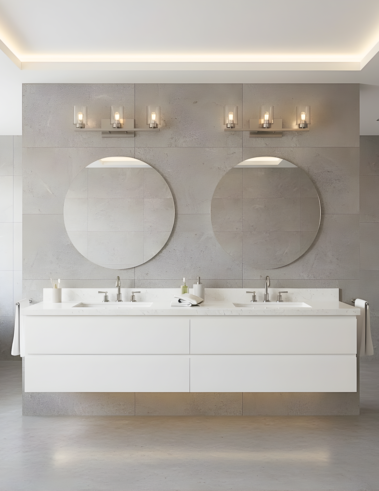 3-Light Clear Glass Vanity - Sleek Vanities in Brushed Nickel
