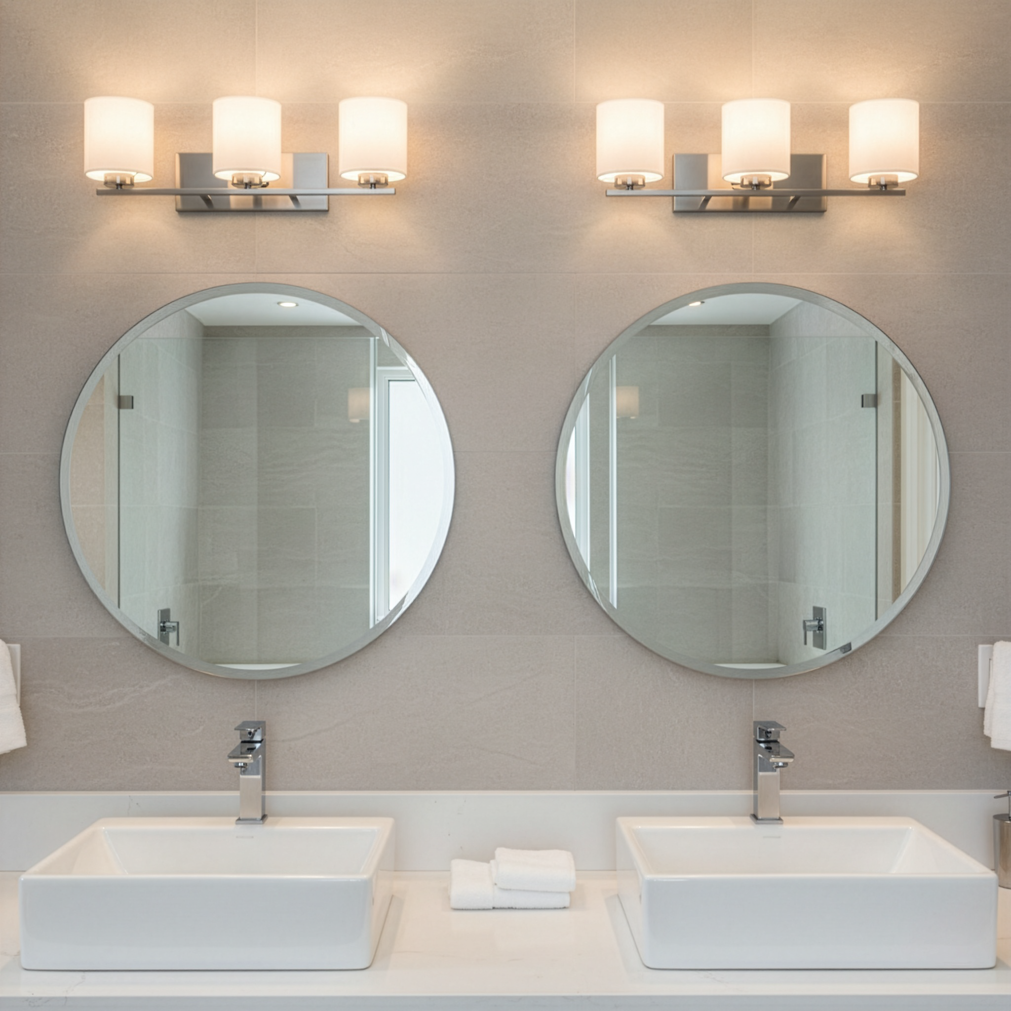 3-Light White Glass Vanity - Bold Vanities