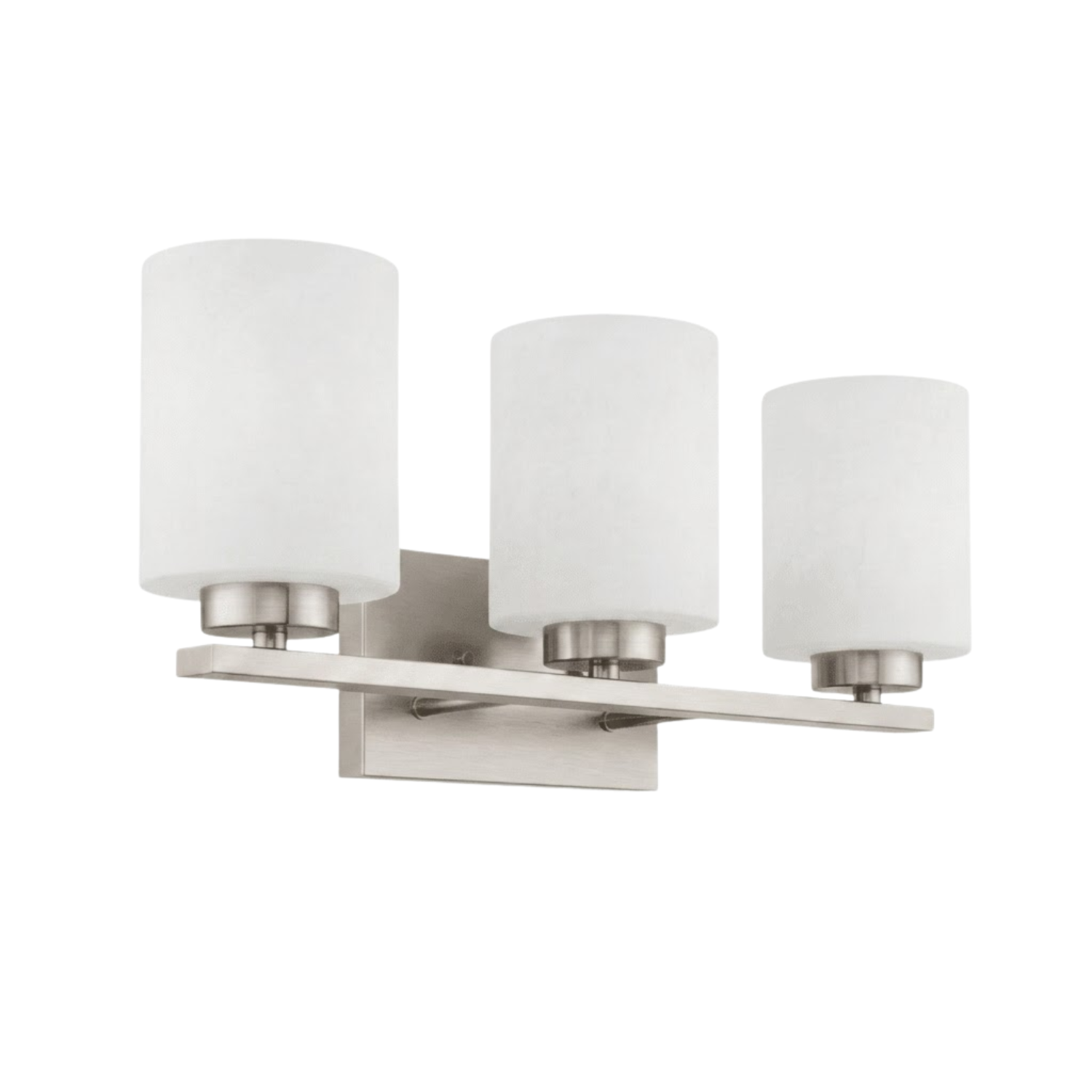 3-Light White Glass Vanity - Bold Vanities
