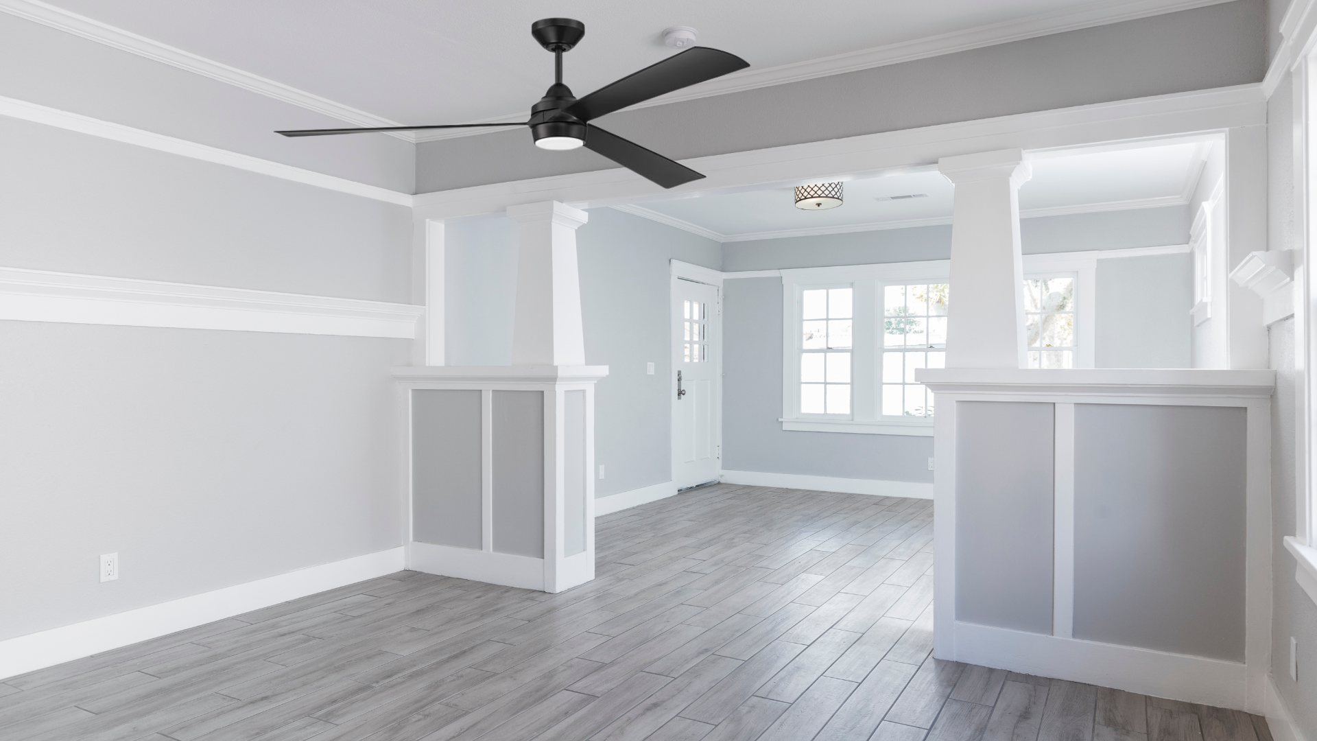 Craftmade Sterling 60‑Inch Flat Black Smart Ceiling Fan — Integrated LED, Remote & Wi‑Fi, Wet‑Rated