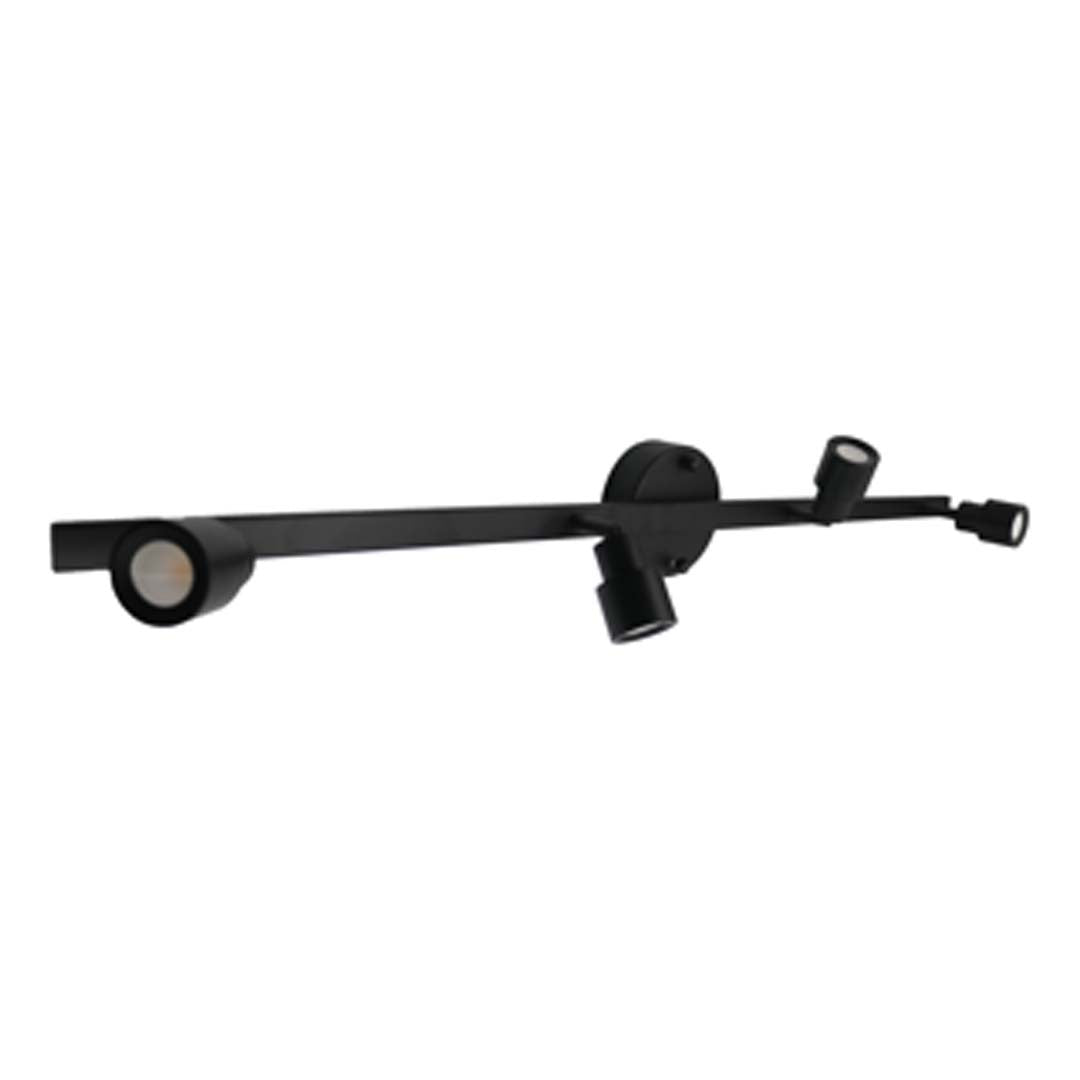 4-Head LED Bar Light - 4 x 7W LED heads 3000K - Decorative Track Lights in Matte Black