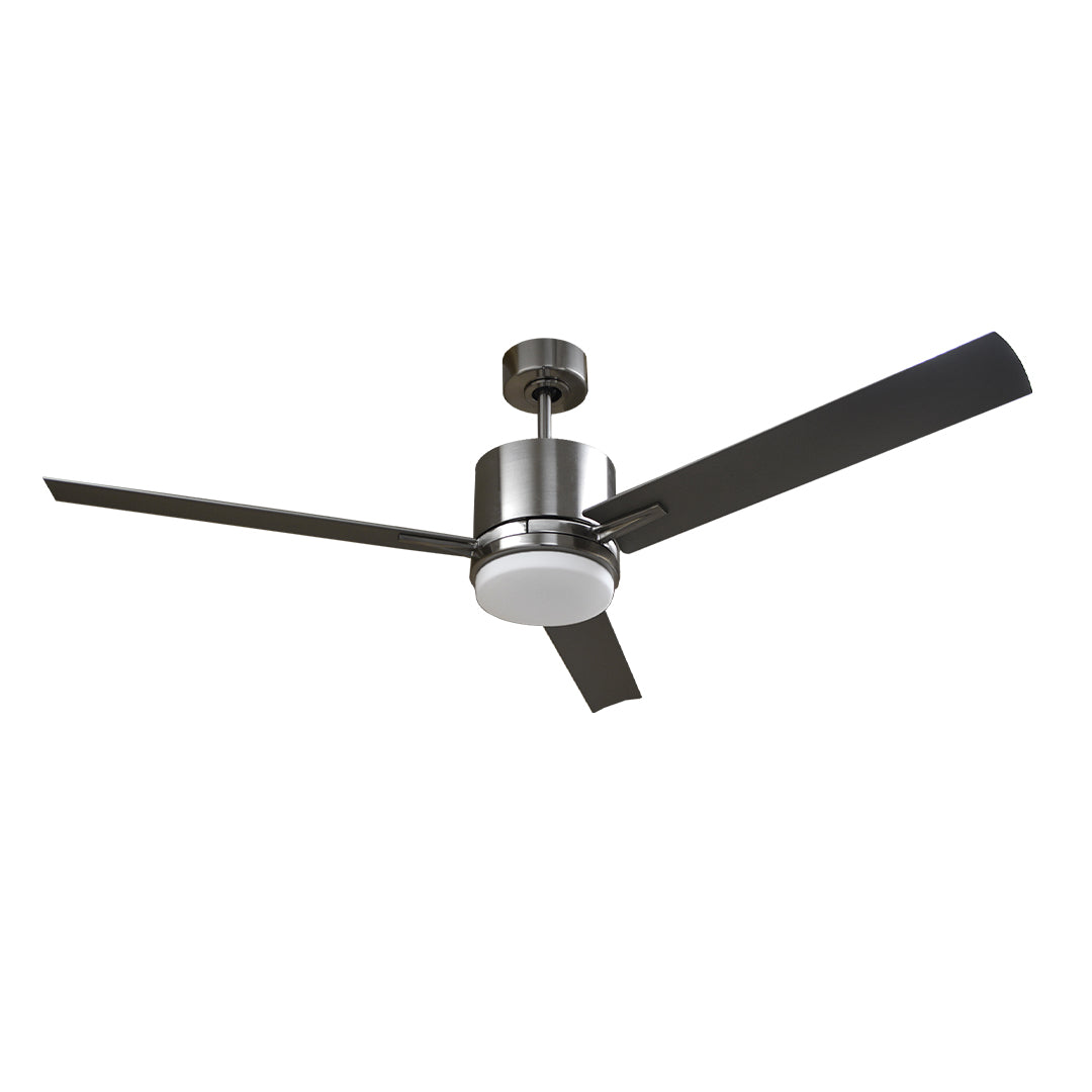 Neo Damp Patio Fan Silver ABS Blades 20W LED 3K,4K,5K - Timeless Outdoor Fans in Brushed Nickel
