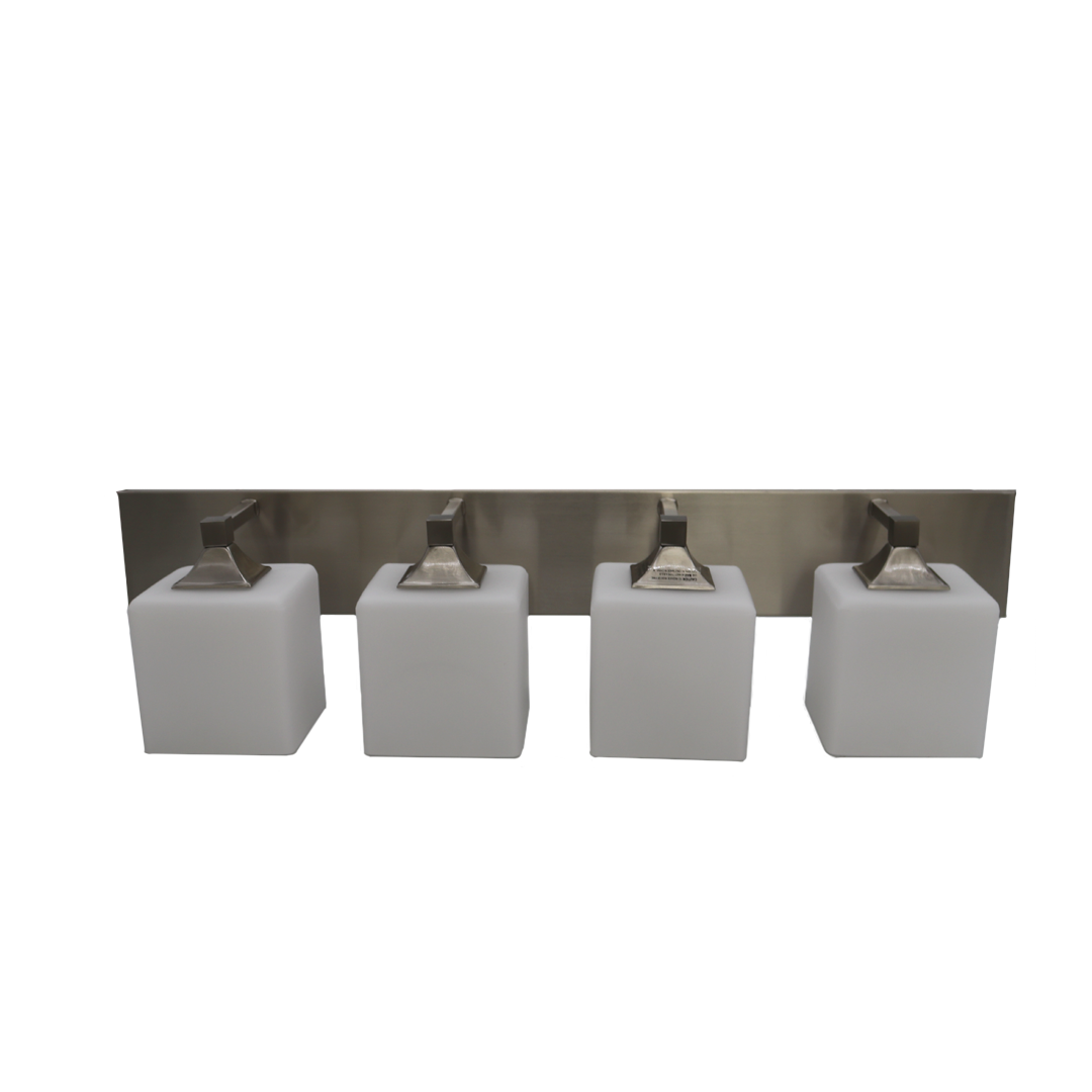 4-Light Vanity - Frosted Glass - Timeless Vanities in Brushed Nickel
