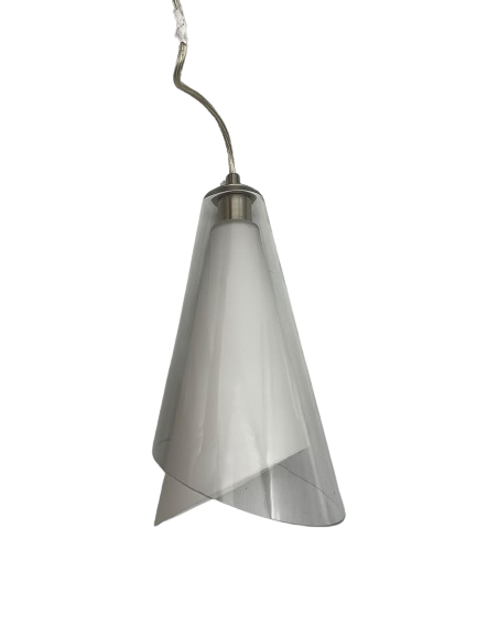 Dual Glass Pendant Clear & Frosted Angle Glass E12 Base - Refined Pendants in Brushed Nickel