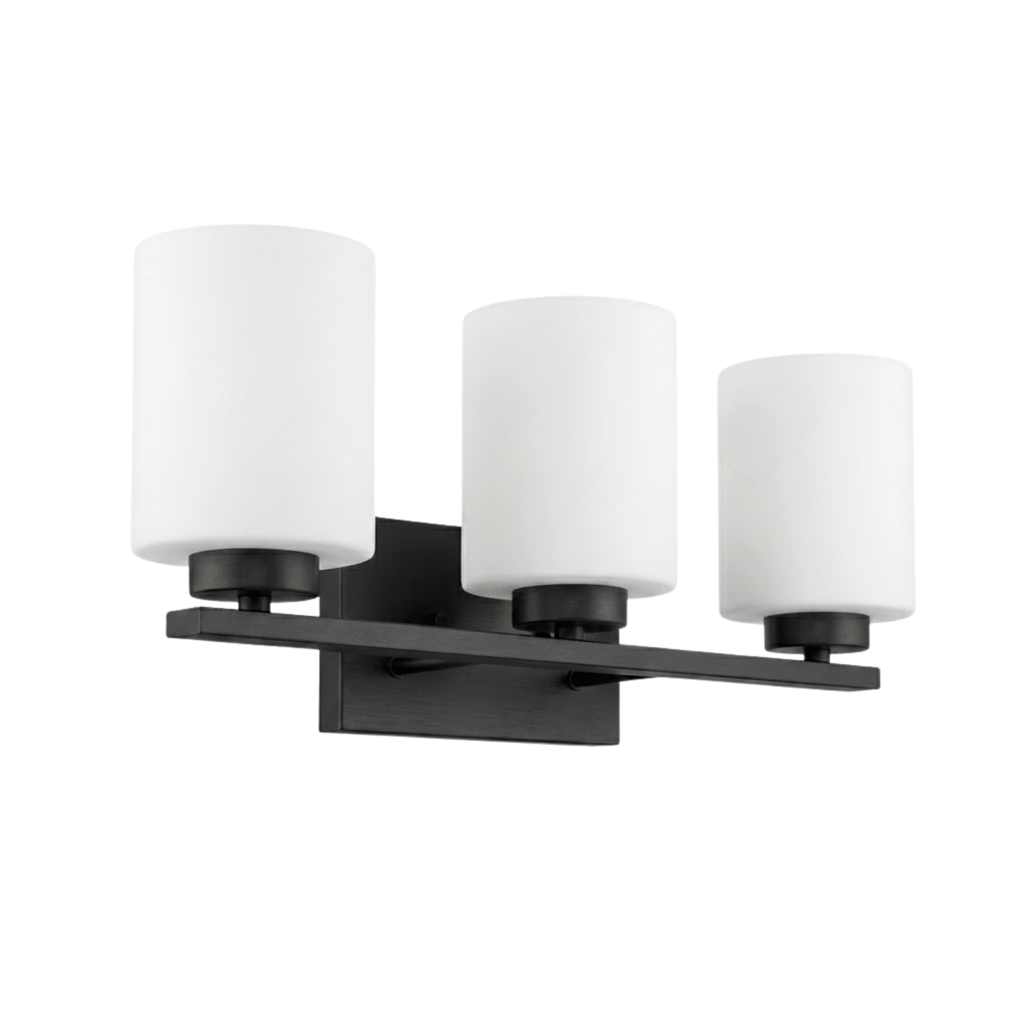 3-Light White Glass Vanity - Bold Vanities