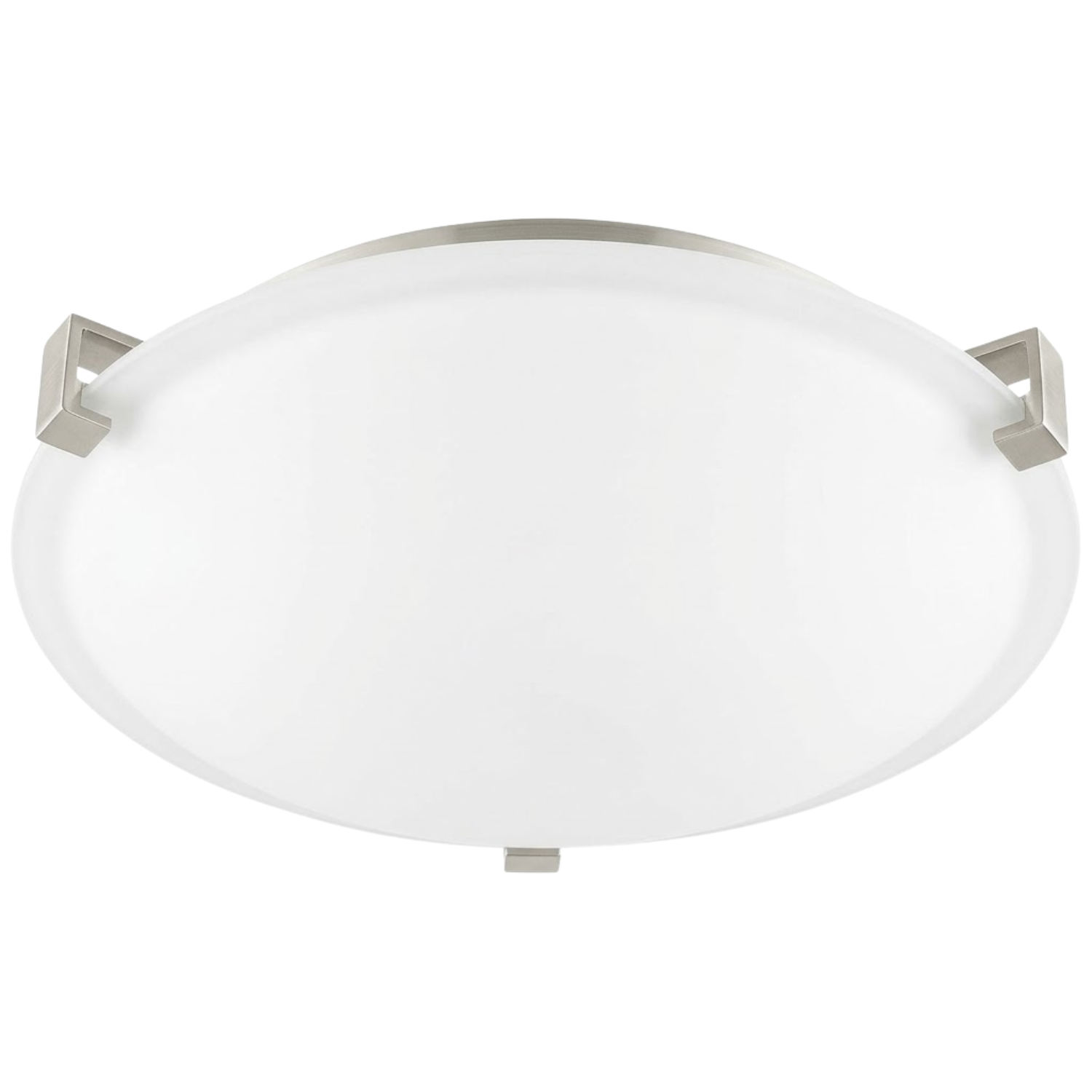 3-Light 3 Square Tab Ceiling Mount White Glass - Architectural-Inspired Ceiling Mounts in Brushed Nickel