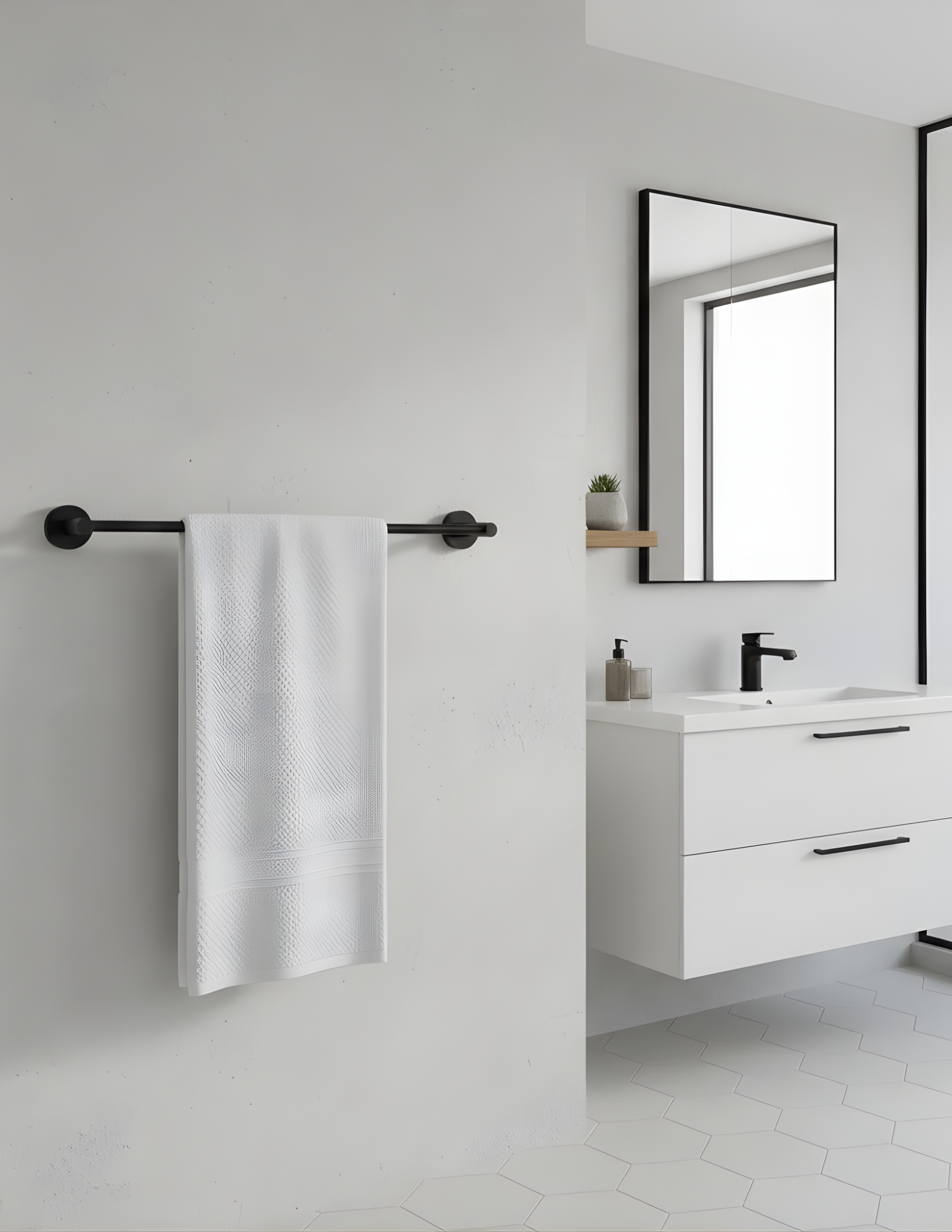 Modern Round 24" Towel Bar - Bold Bath Hardware