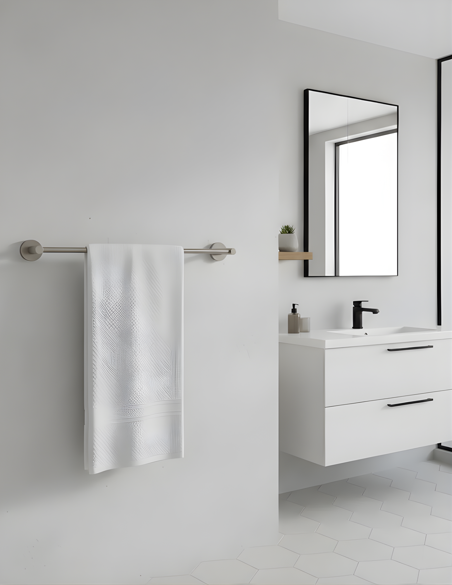 Modern Round 24" Towel Bar - Bold Bath Hardware