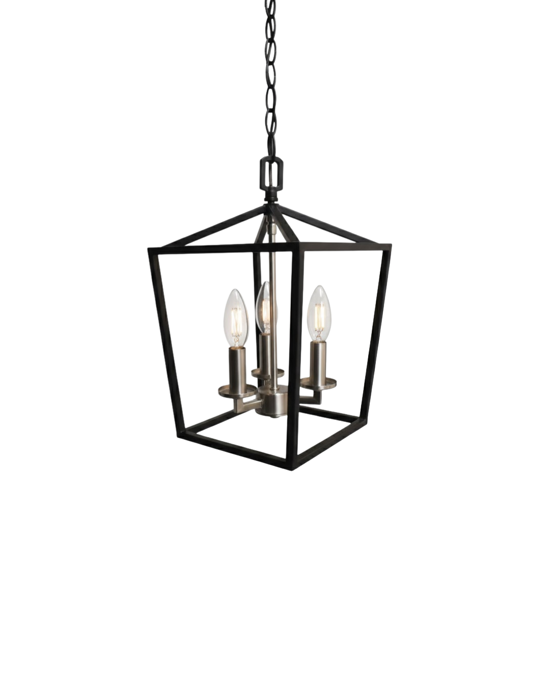 3-Light Open Cage Entry/NK - Timeless Pendants in Matte Black
