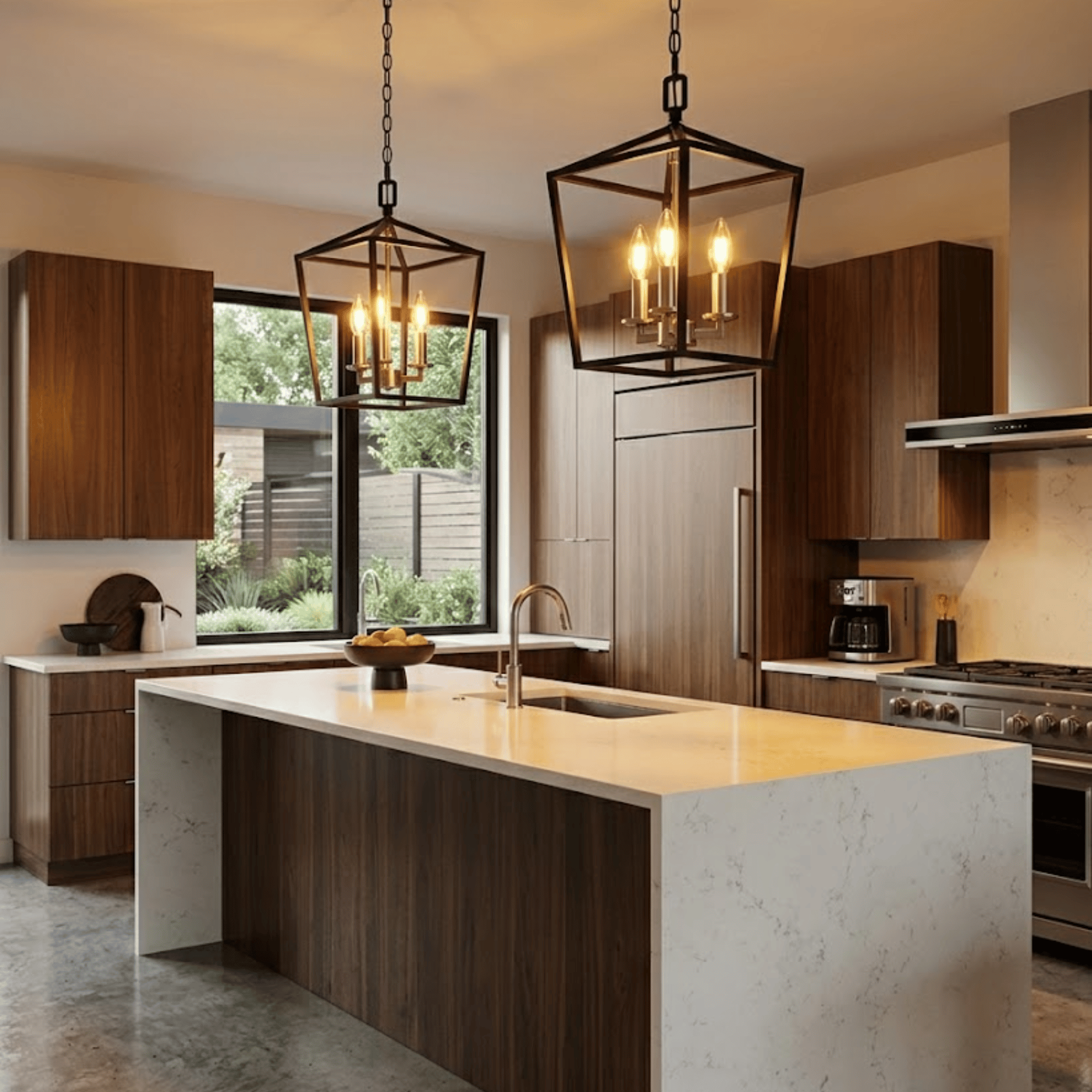 3-Light Open Cage Entry/NK - Timeless Pendants in Matte Black