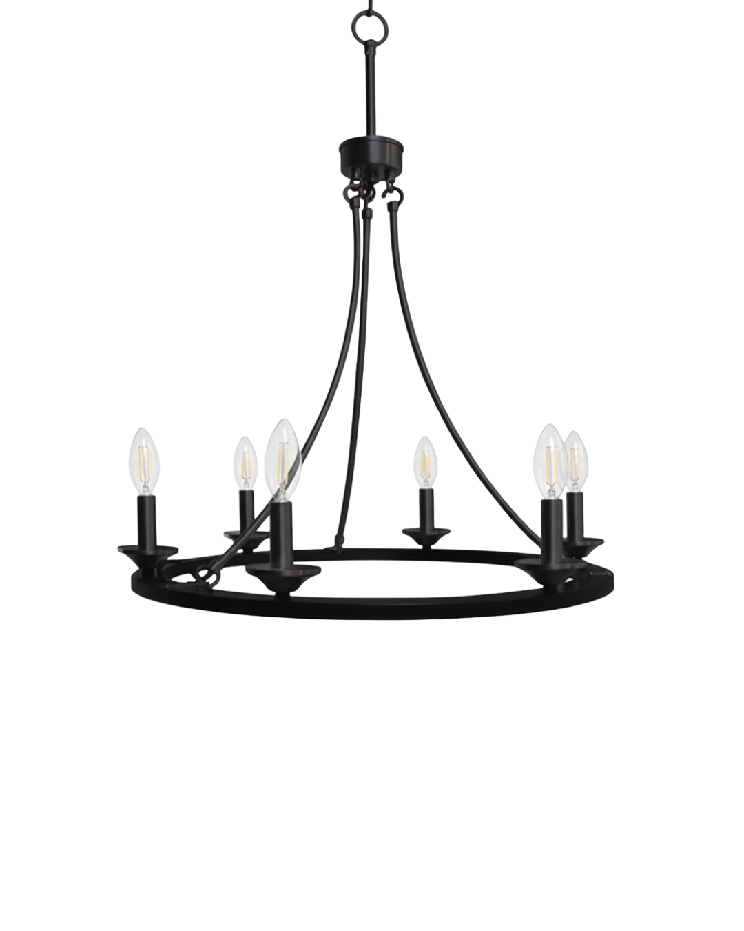 Trento 6-Light Ring Chandelier E12 - Decorative Chandeliers in Matte Black