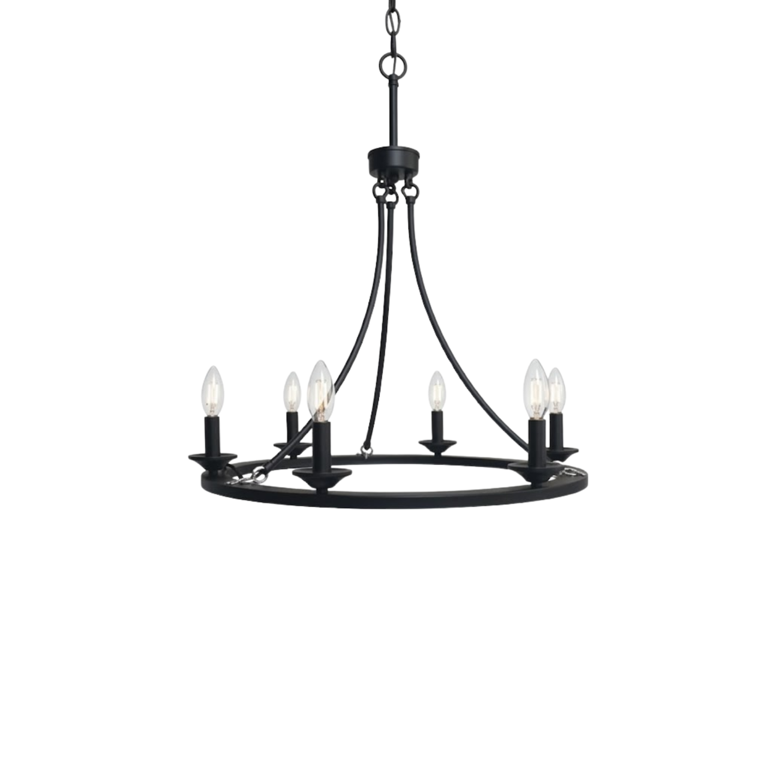 Trento 6-Light Ring Chandelier E12 - Decorative Chandeliers in Matte Black