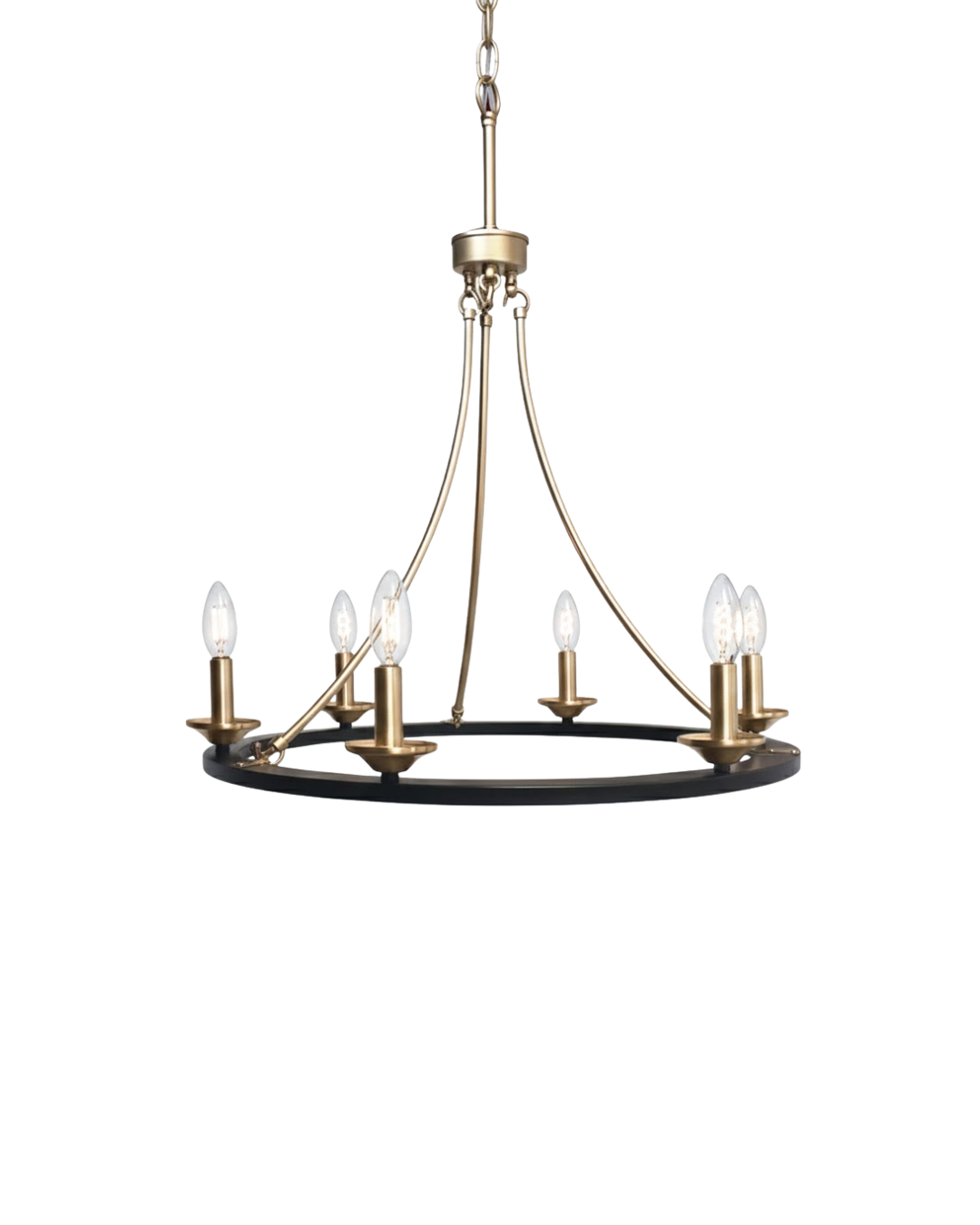 Trento 6-Light Ring Chandelier/CG E12 - Elegant Chandeliers in Matte Black
