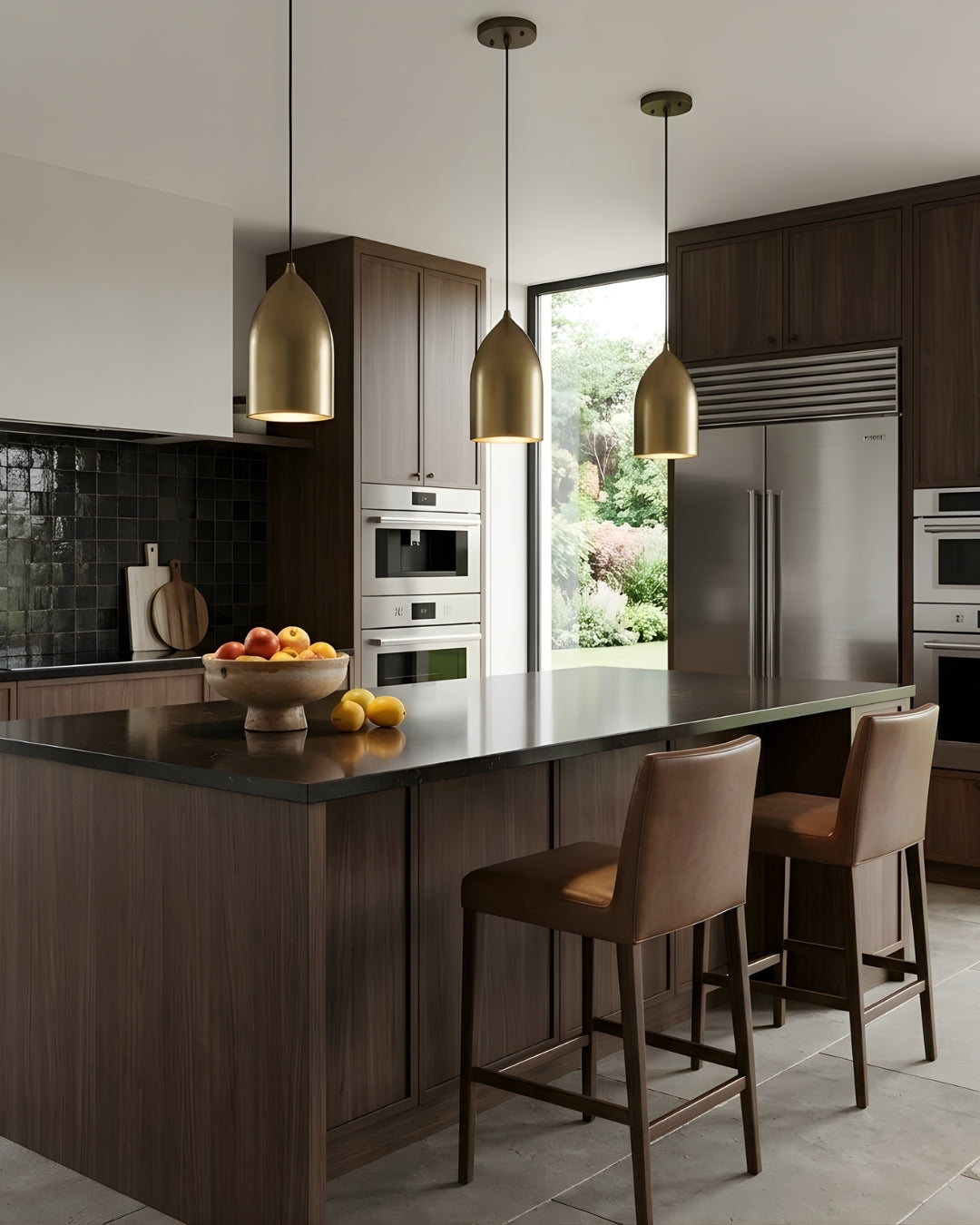 The Bullet 1-Light Large Metal Shade Bullet Pendant/SV - Chic Pendants in Champagne Gold
