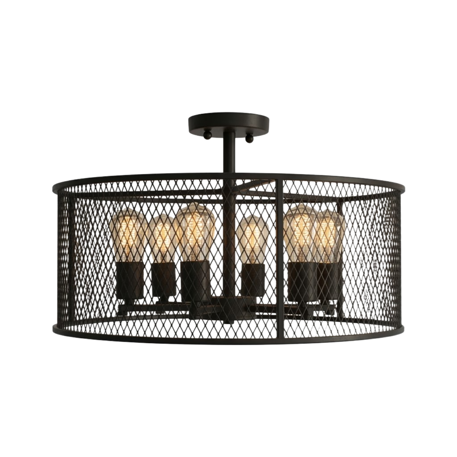 Rimini 6-Light Steel Mesh Shade Semi Flush Mount - Elegant Ceiling Mounts