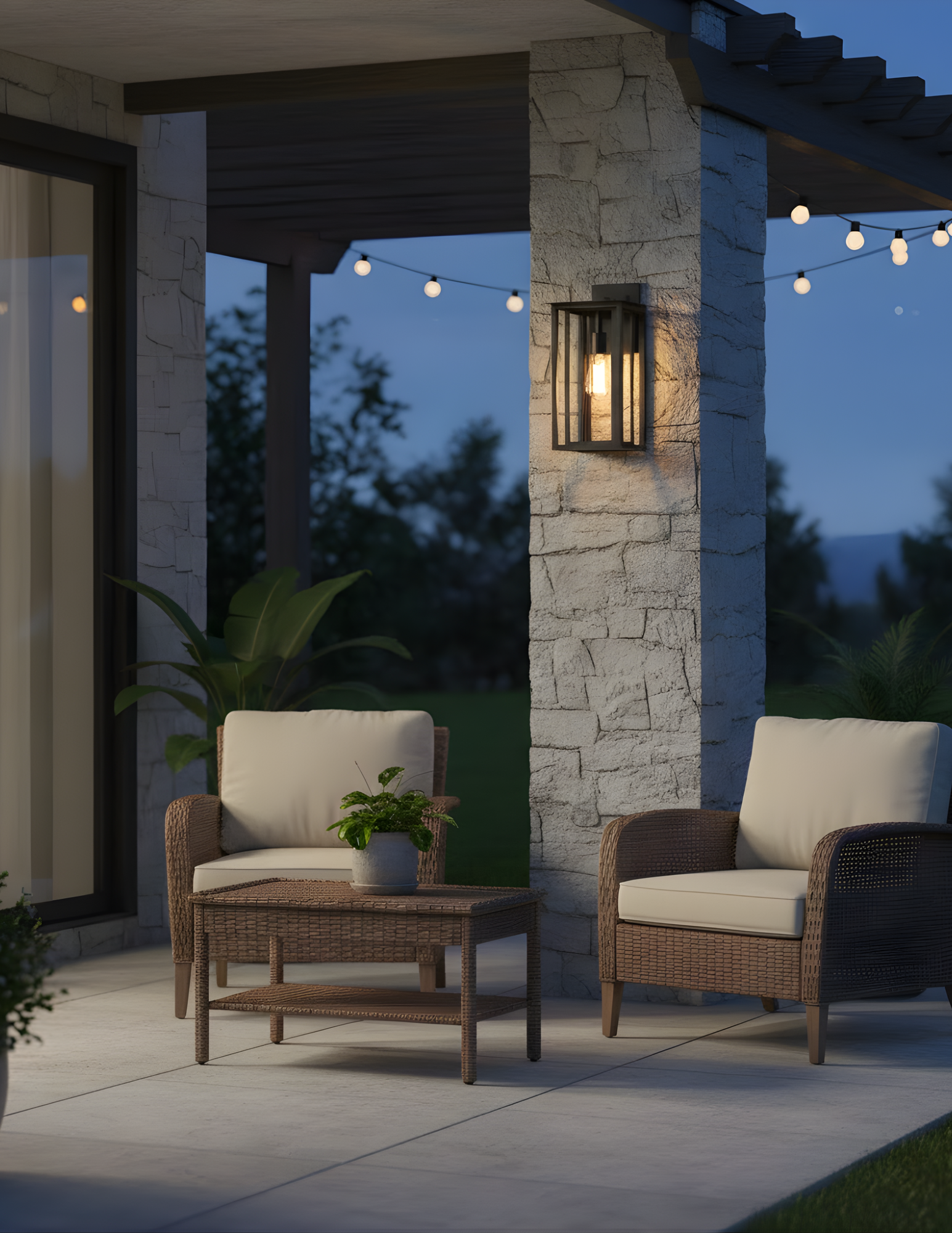 Mare Medium Coach Light - Matte Black - Clear Glass - Functional Exterior