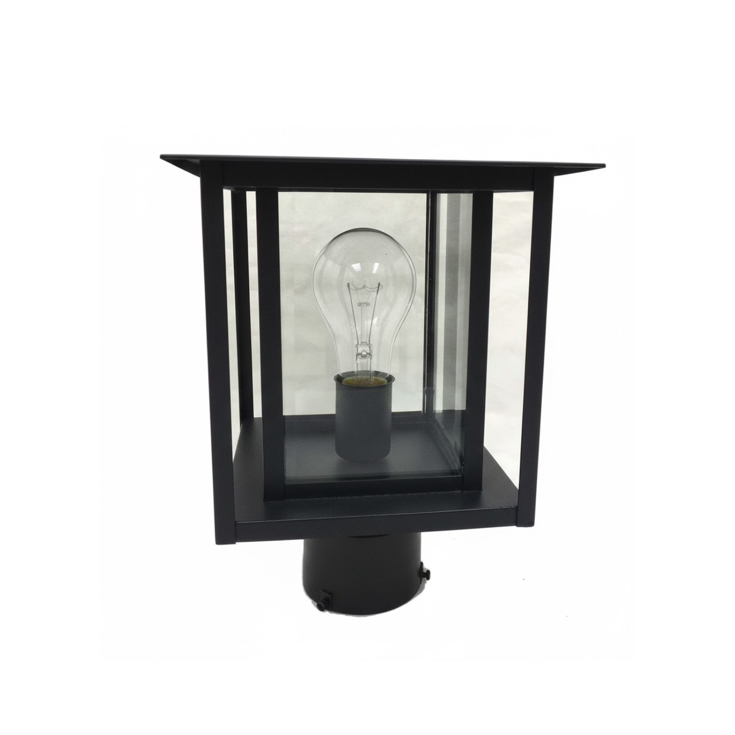 Nuit Post Top Coach Light - Matte Black - Clear Glass - Timeless Exterior