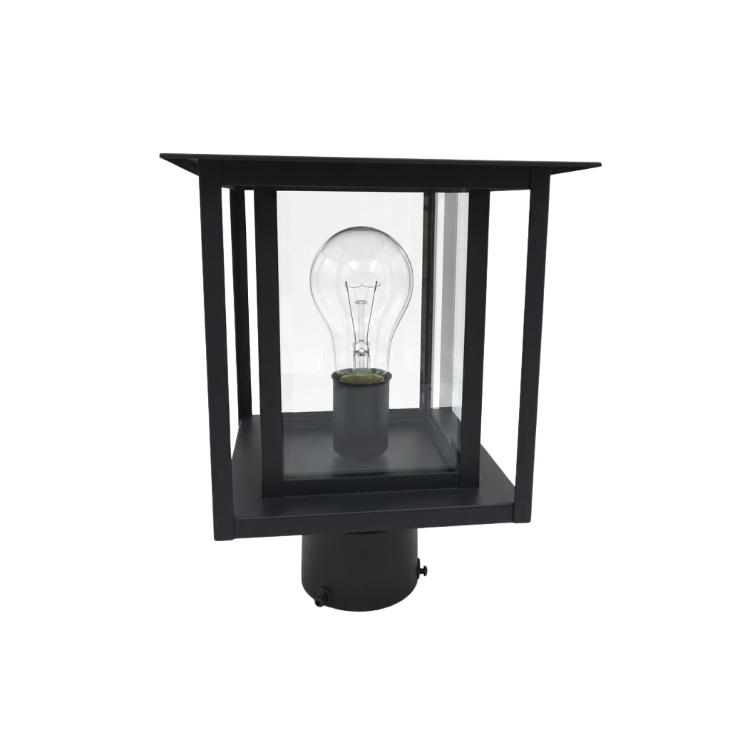 Nuit Post Top Coach Light - Matte Black - Clear Glass - Timeless Exterior