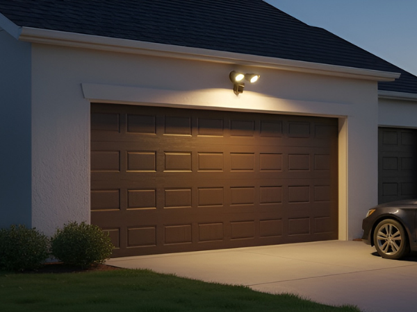 LED-Double Flood-Matte Black (includes Motion Sensor) 20W 3000K - Elegant Flood Lights