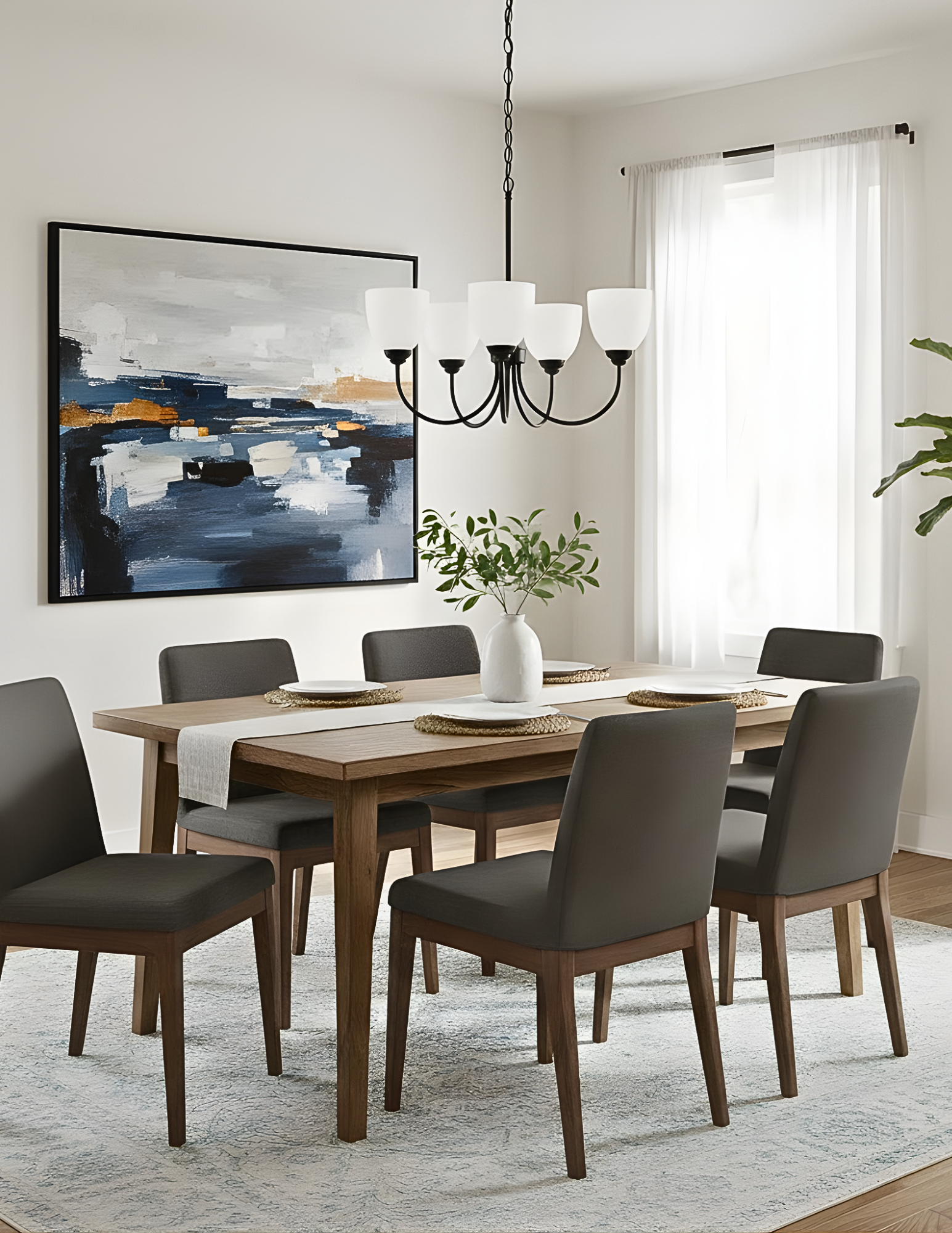 Laredo 5-Light Chandelier - White Glass - Eye-Catching Chandeliers