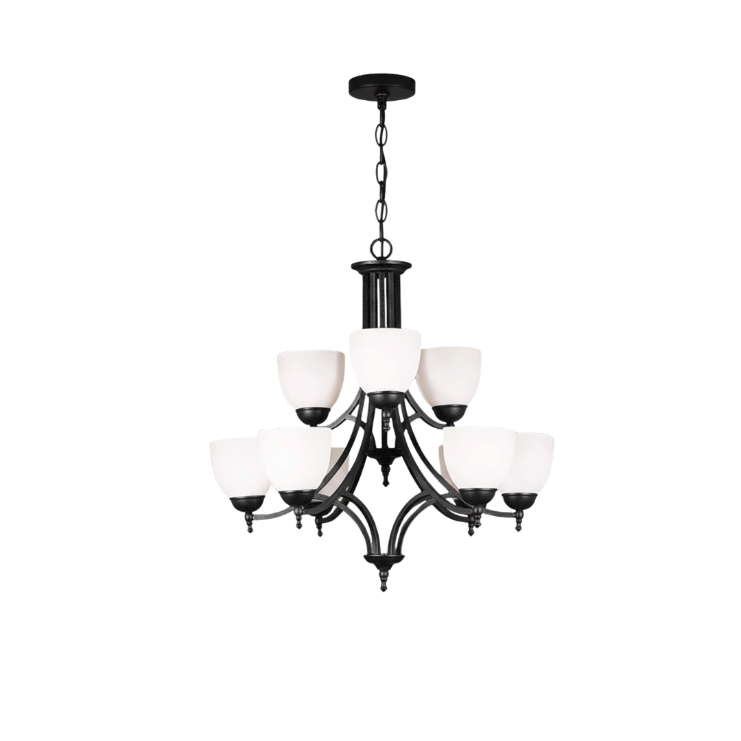 Fort Worth Upgrade 9-Light Chandelier - Chic Chandeliers in Matte Black