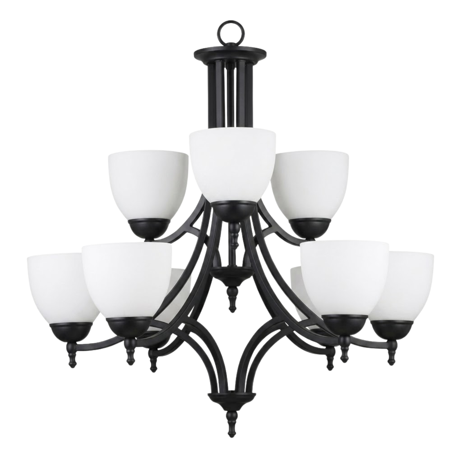 Fort Worth Upgrade 9-Light Chandelier - Chic Chandeliers in Matte Black