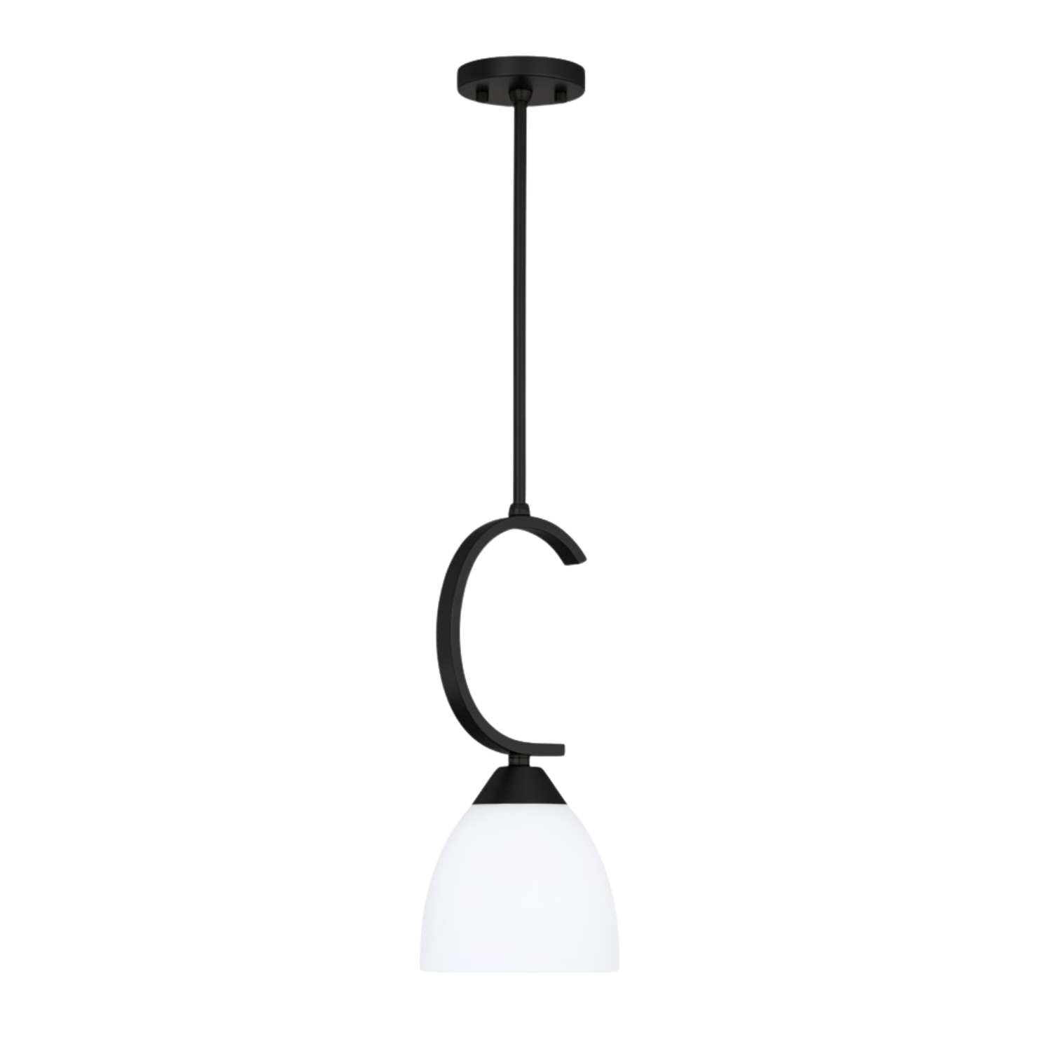 Victoria 1-Light Mini Pendant Tea Stain Glass Included - Transitional Pendants in Matte Black