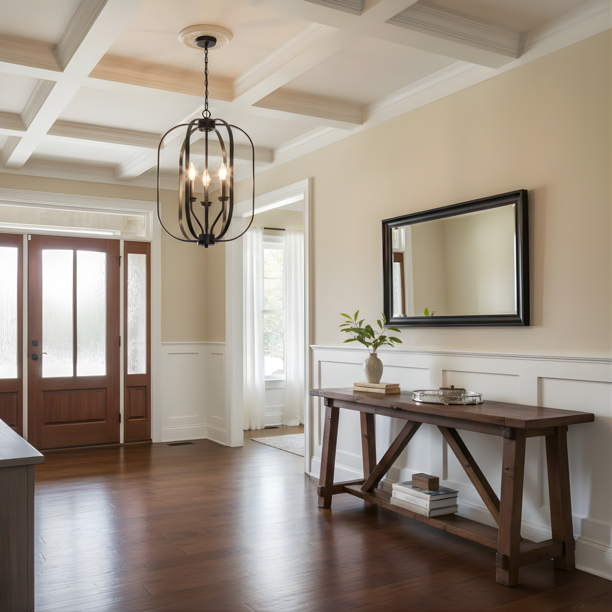 Victoria Series 3-Light Medium Entry Cage - Elegant Pendants