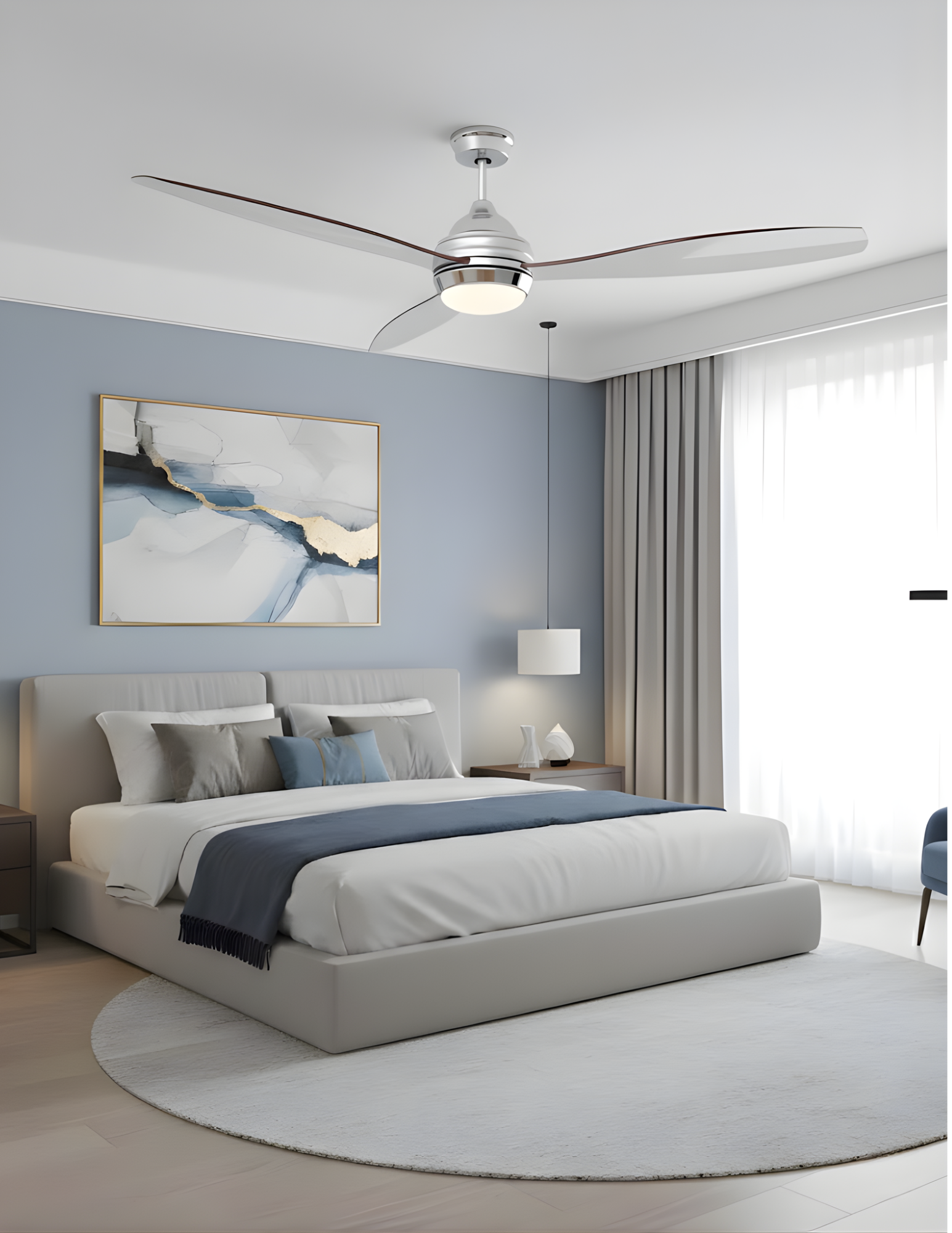 3-Blade 60" CH Fan Clear Blades 18W LED 3K