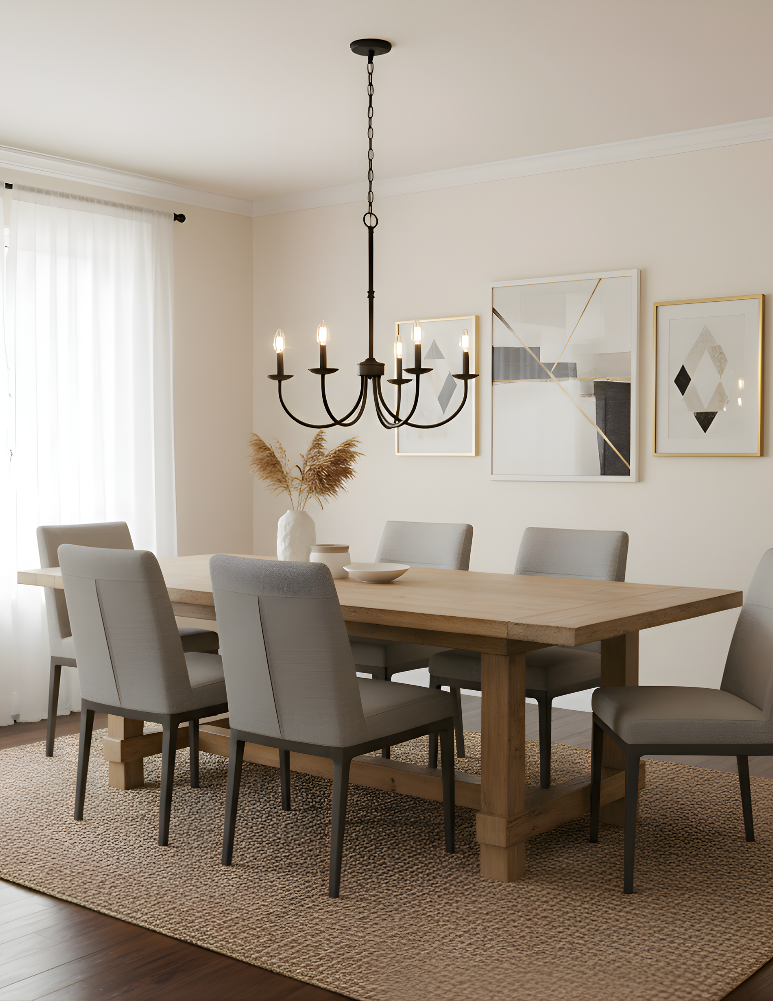 Laredo 5-Light Matte Black - No Glass - Transitional Chandeliers